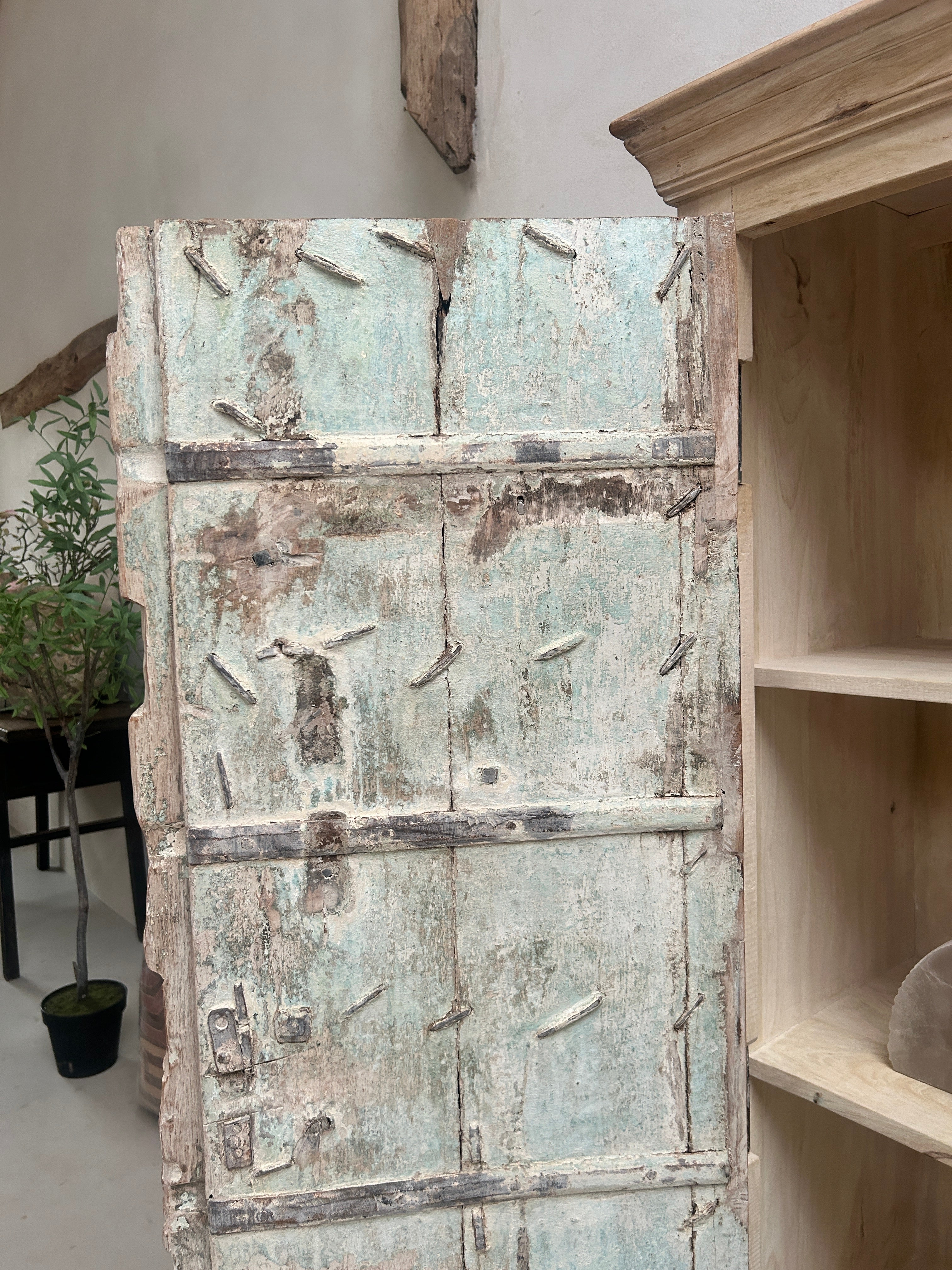 Antique rustic white washed Cupboard | Ayesha - Image 10