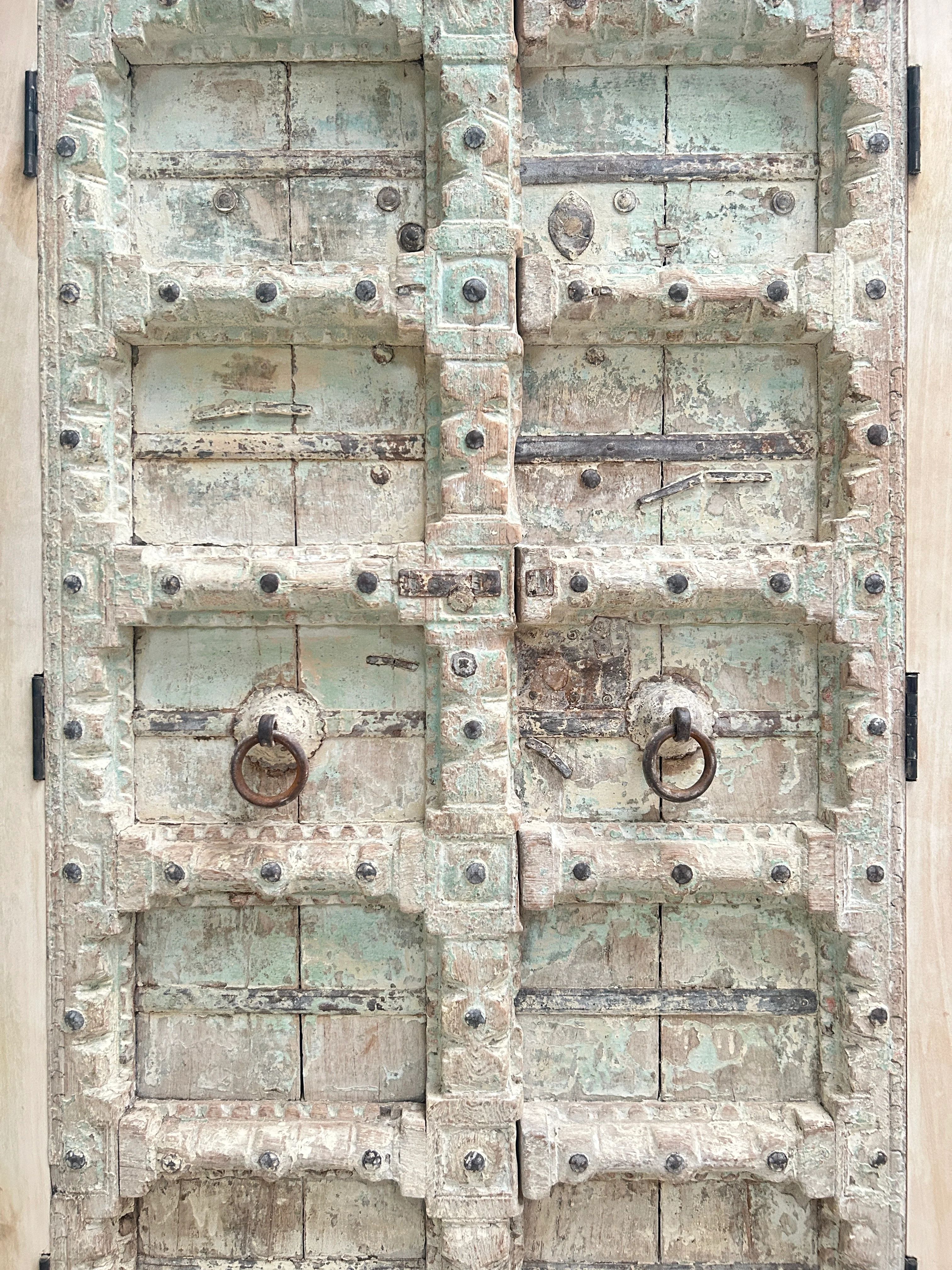 Antique rustic white washed Cupboard | Ayesha - Image 4