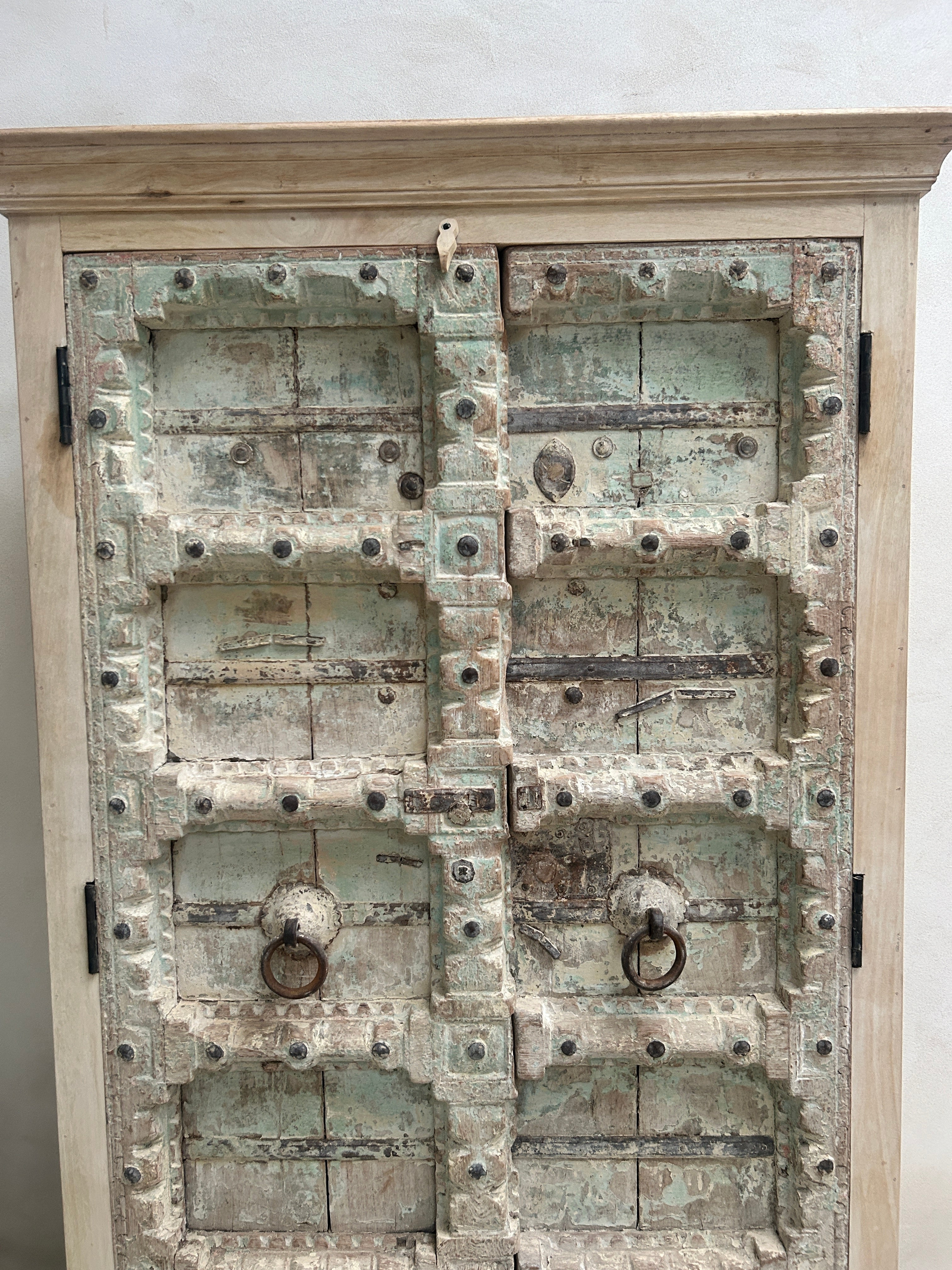 Antique rustic white washed Cupboard | Ayesha - Image 5