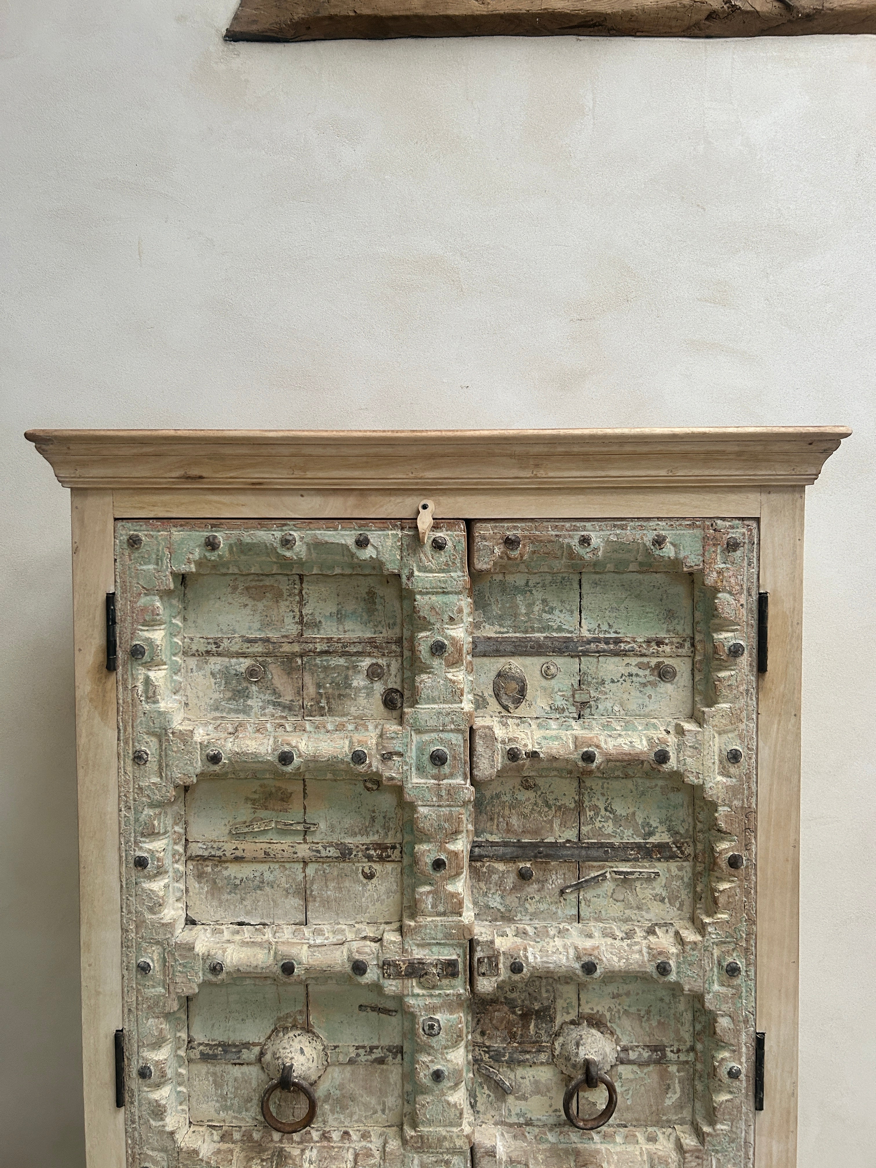 Antique rustic white washed Cupboard | Ayesha - Image 8