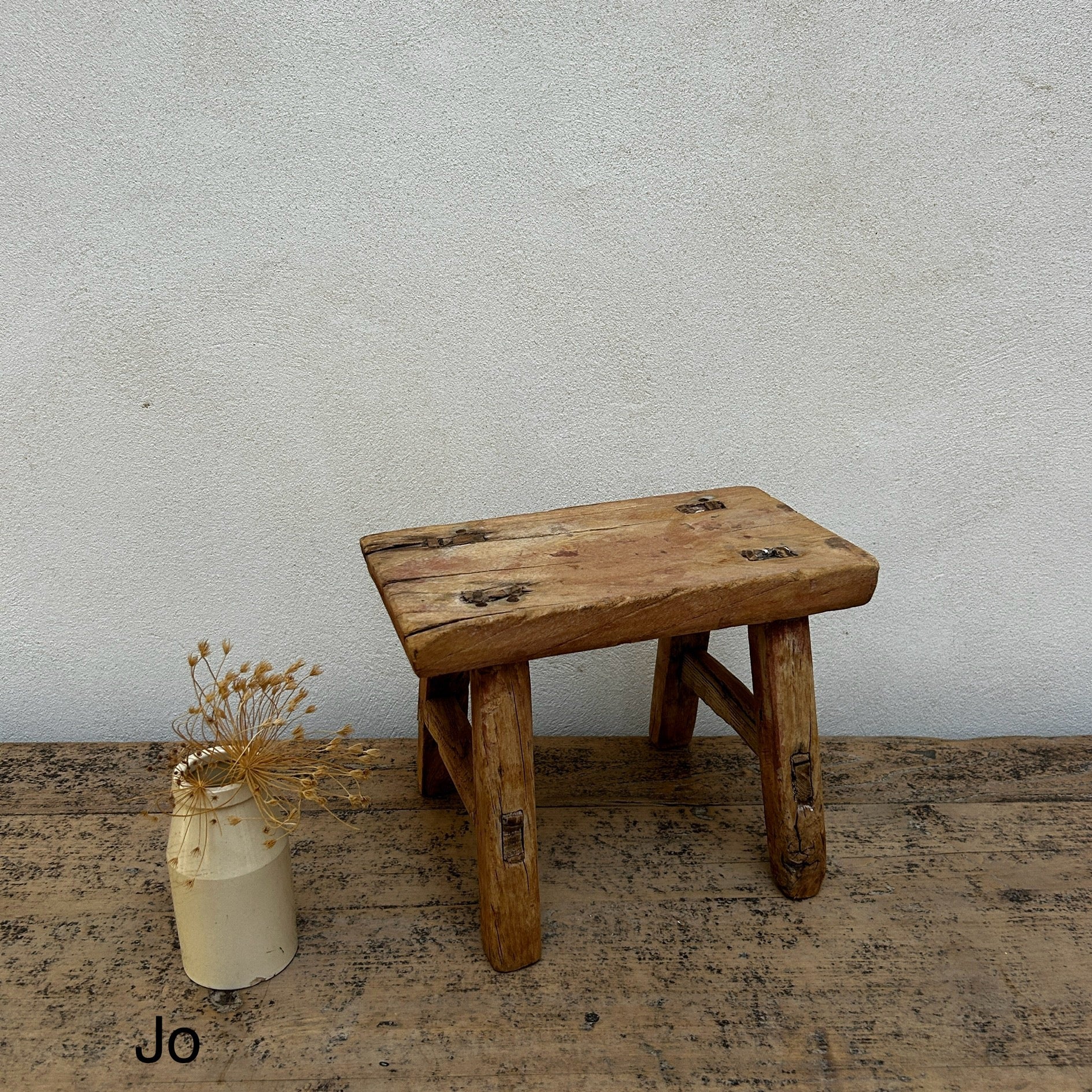Antique rustic wood footstool (Select from photo) - Image 10