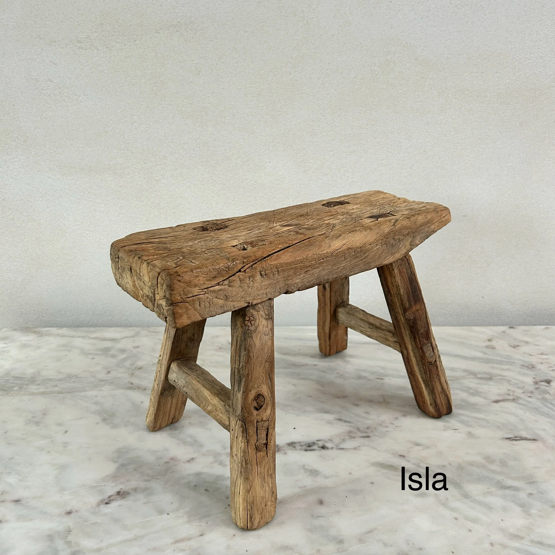 Antique rustic wood footstool (Select from photo) - Image 11