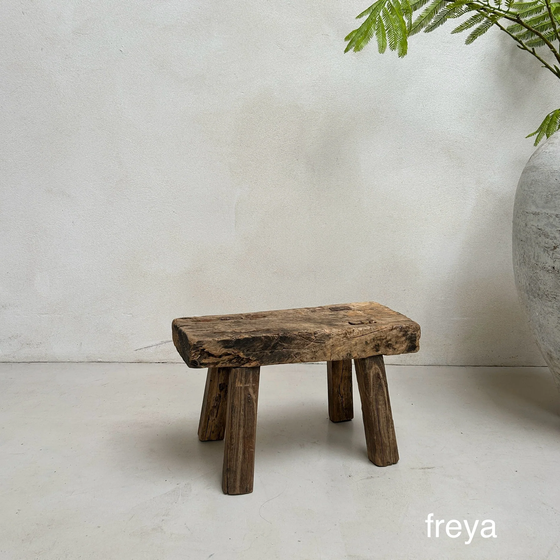 Antique rustic wood footstool (Select from photo) - Image 12