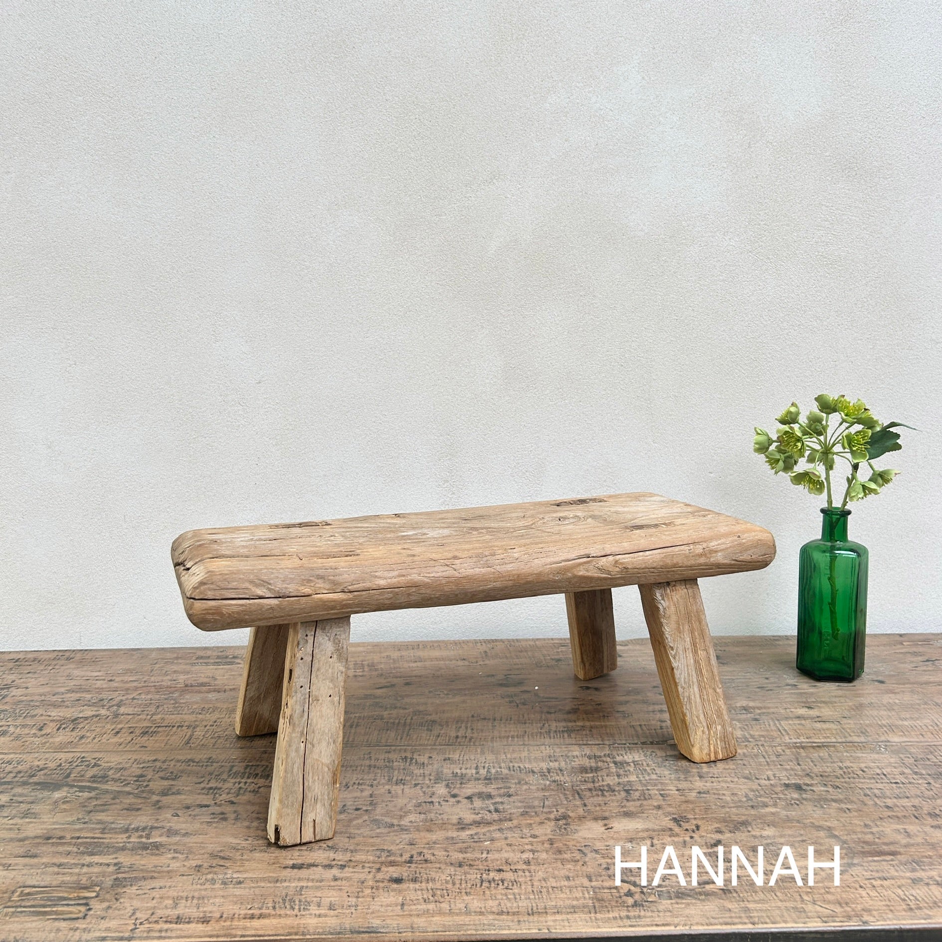 Antique rustic wood footstool (Select from photo) - Image 16