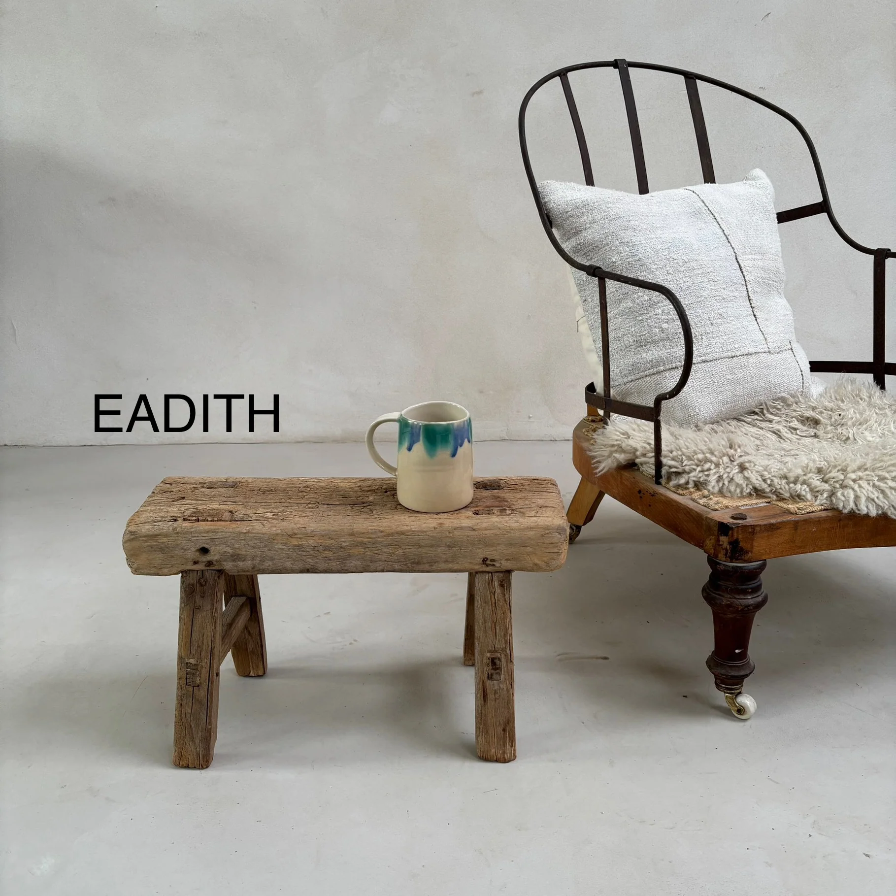 Antique Wooden Milking Stool - Extra Small Side Table - Image 15