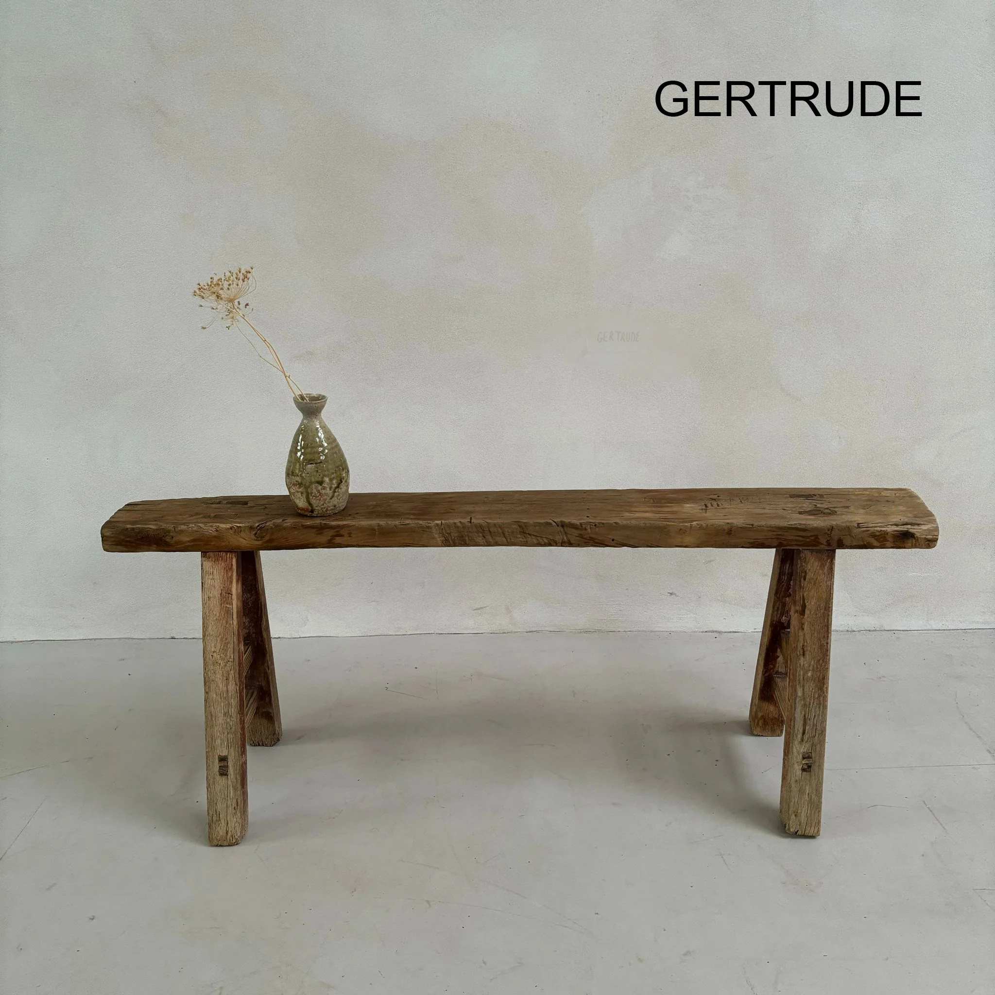 Antique Rustic Wooden Bench - Image 10