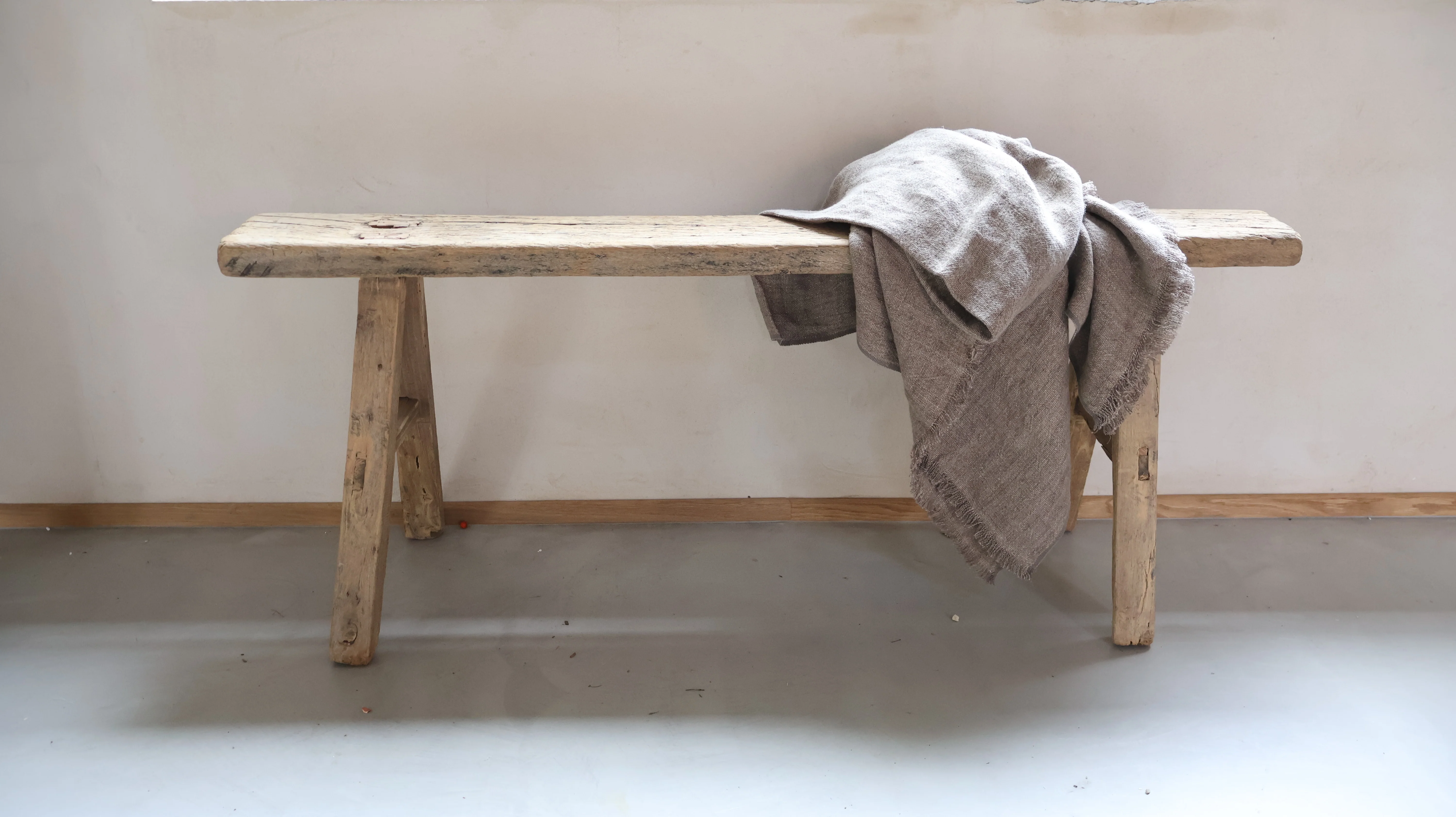 Antique Rustic Wooden Bench - Image 5