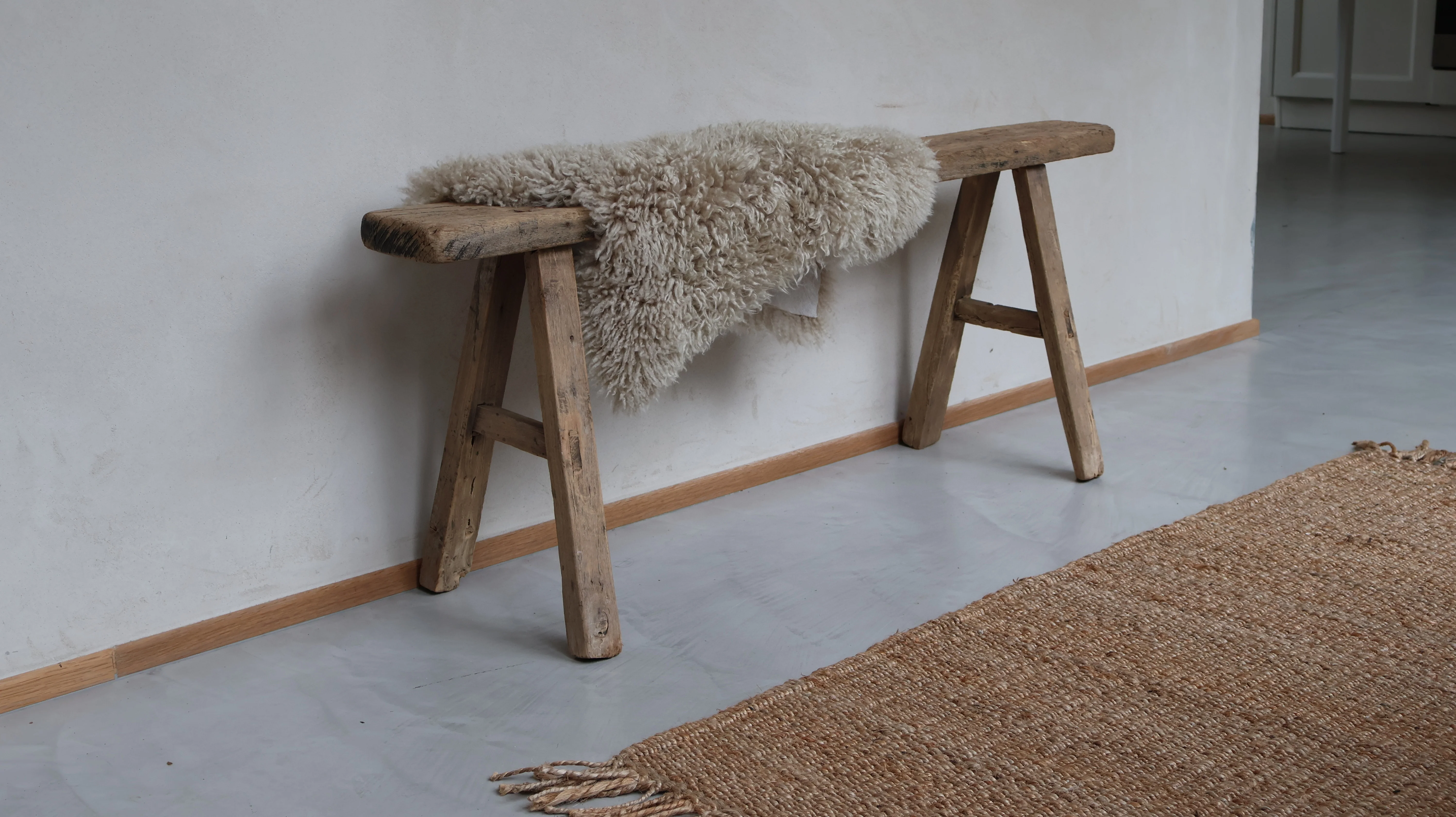 Antique Rustic Wooden Bench - Image 6