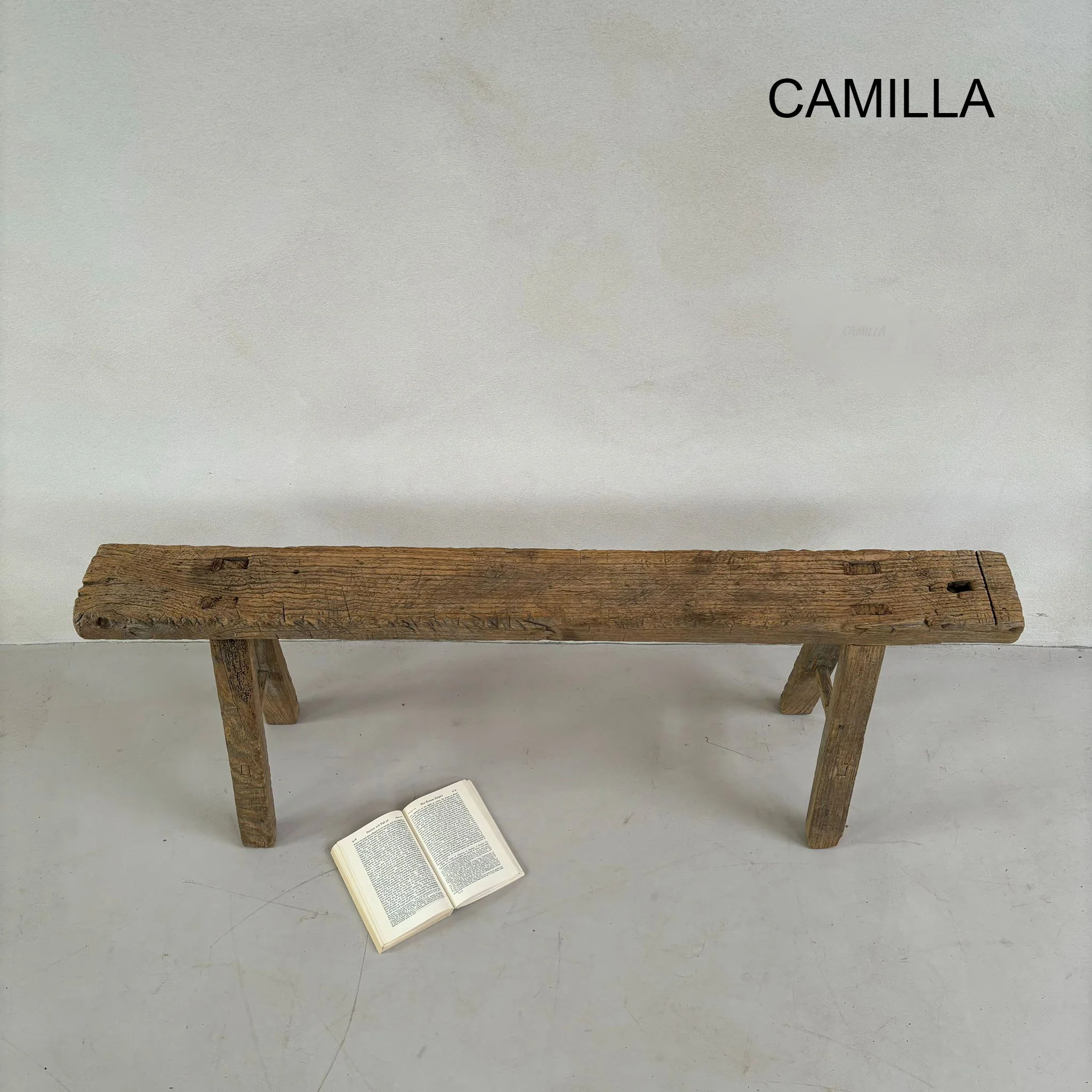 Antique Rustic Wooden Bench - Image 7