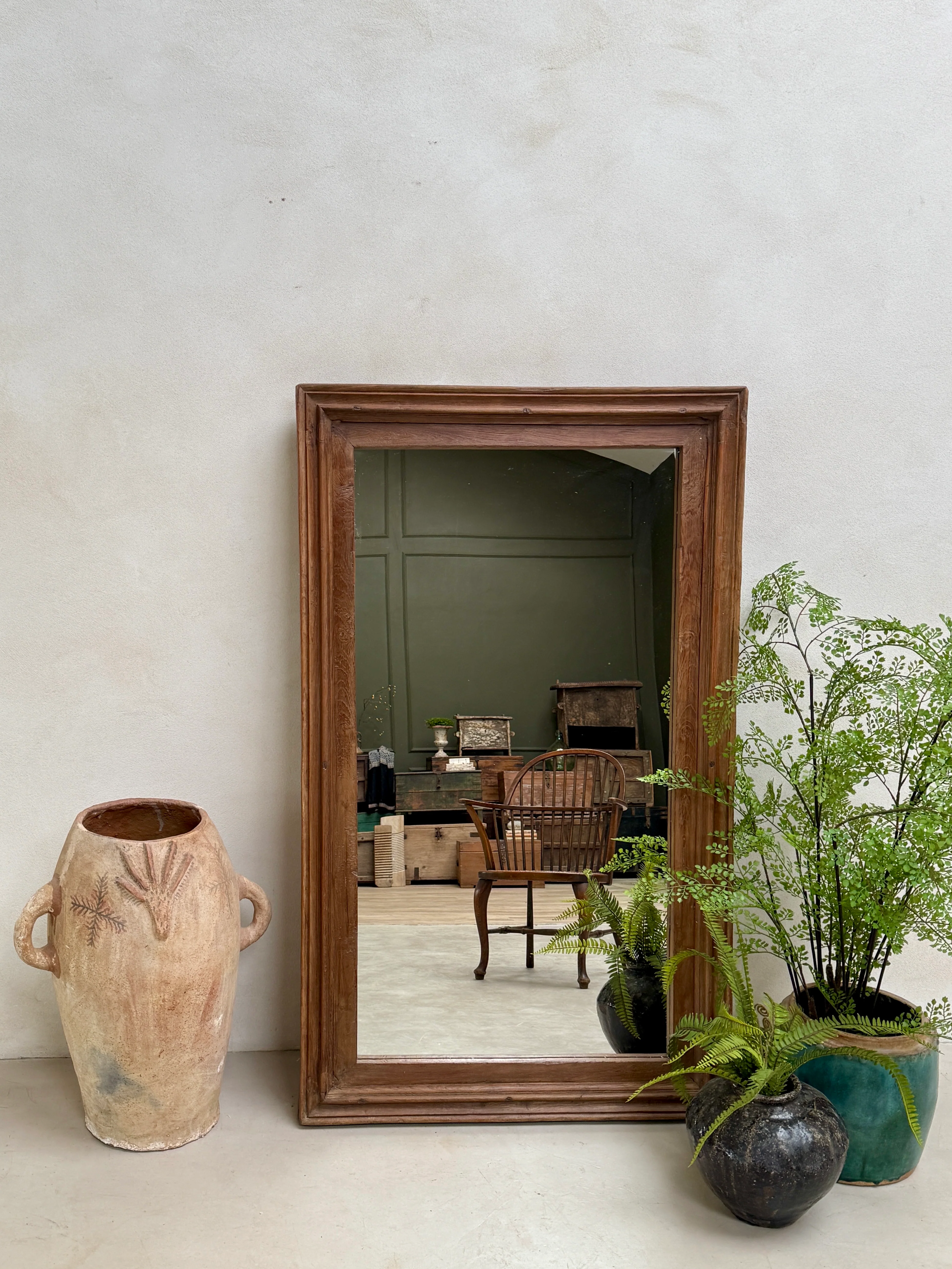 Antique Rustic Wooden Wall Mirror | Priya - Image 5