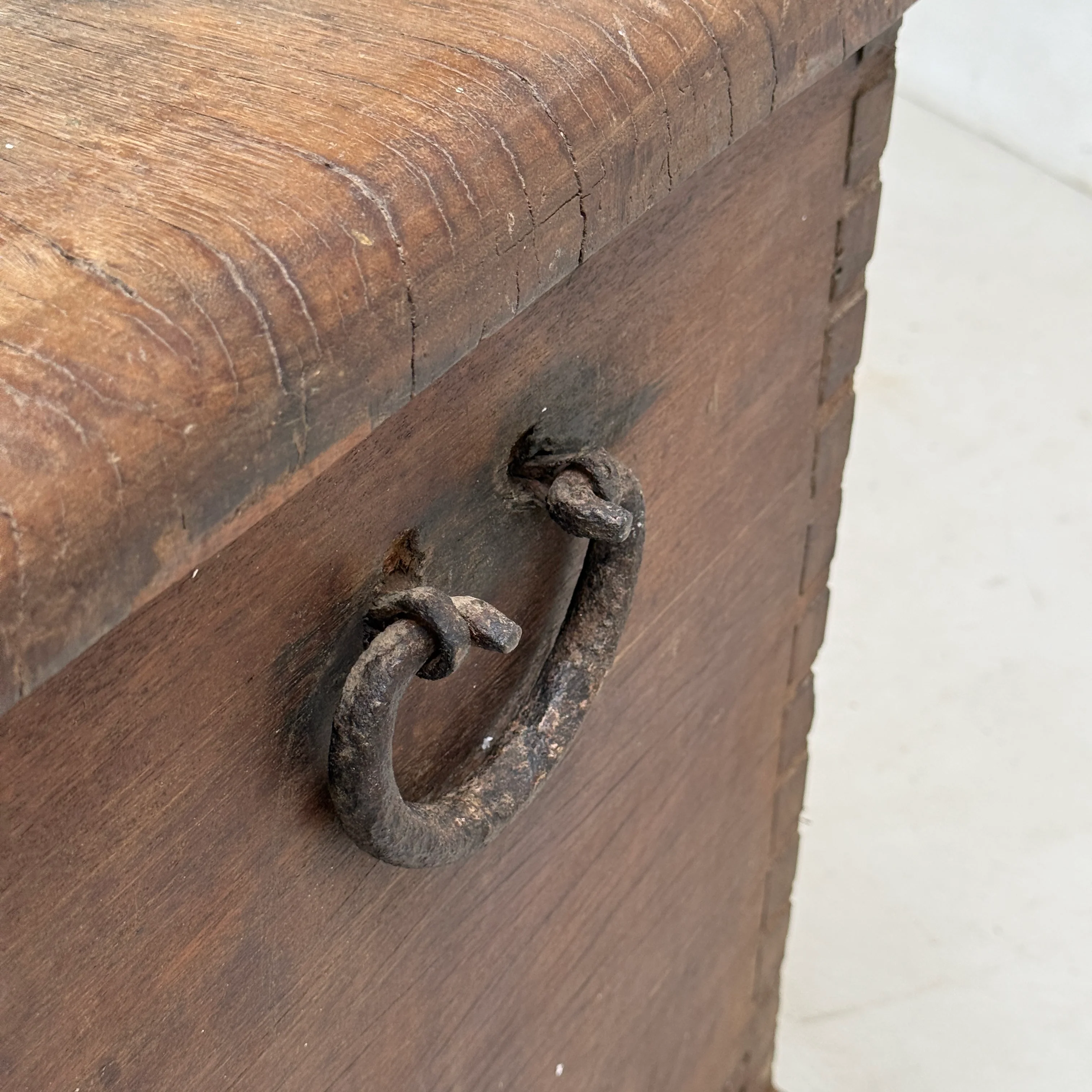 Antique solid teak blanket box storage trunk | Bray - Image 11