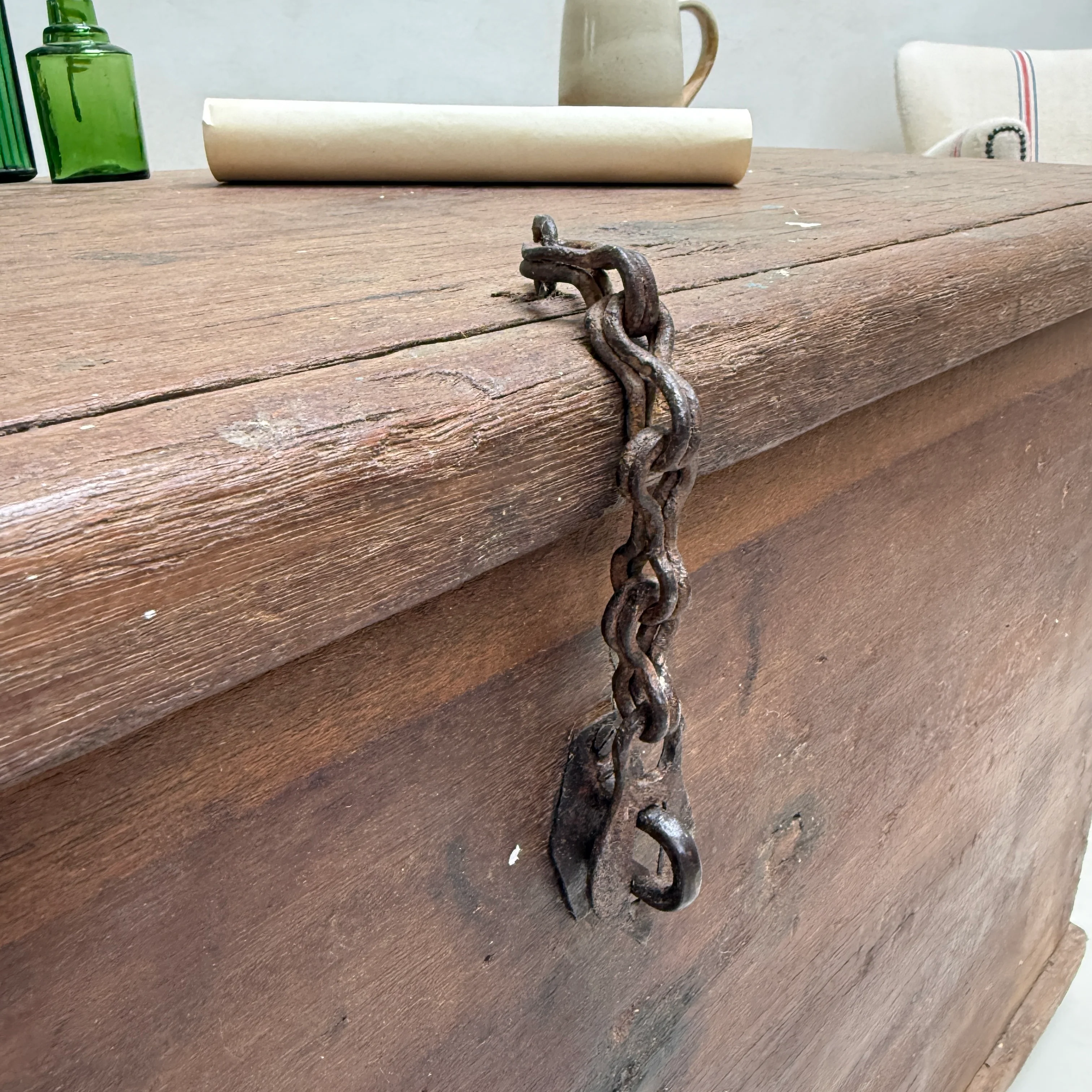 Antique solid teak blanket box storage trunk | Bray - Image 3