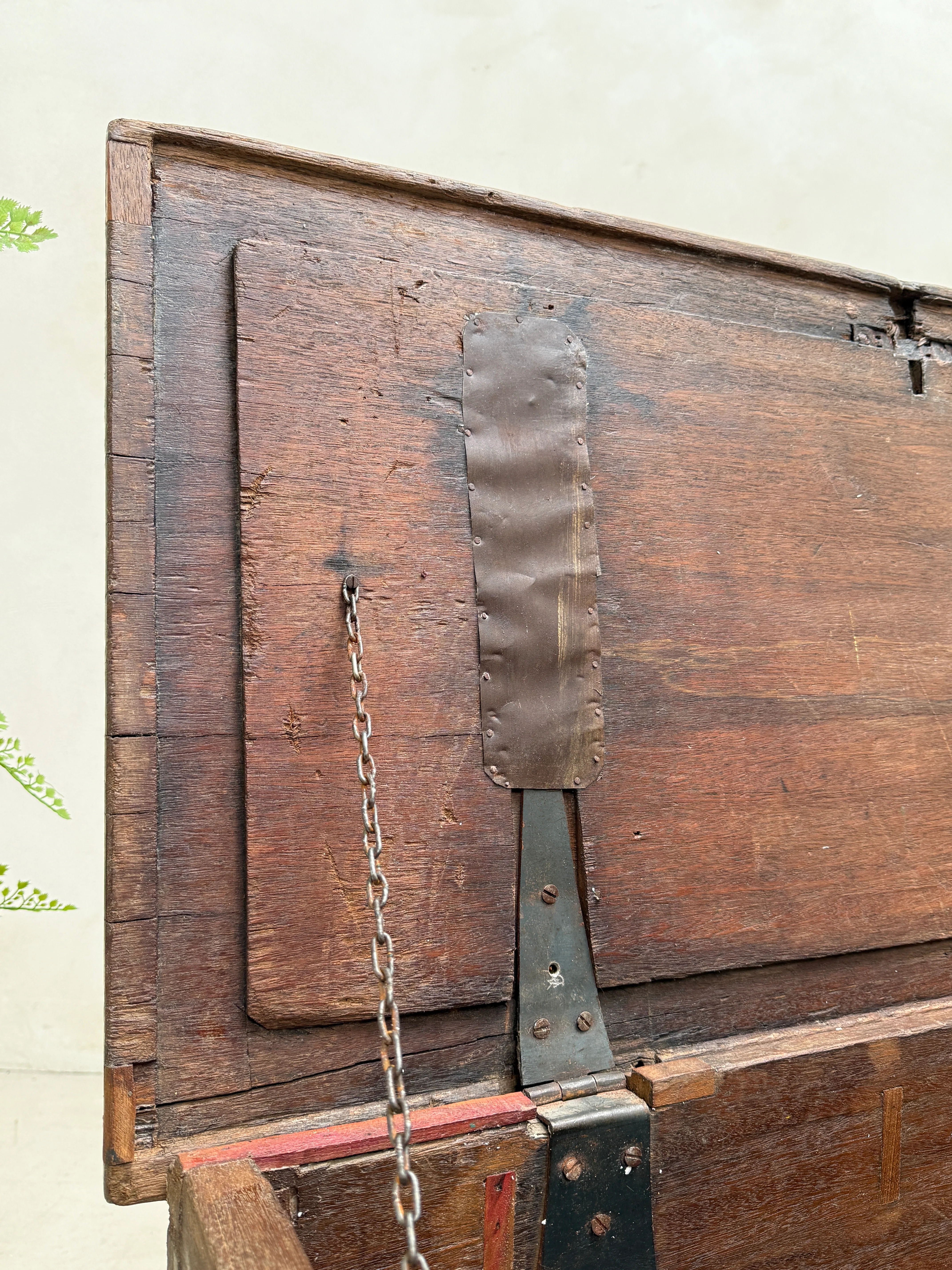 Antique solid teak blanket box storage trunk | Bray - Image 9