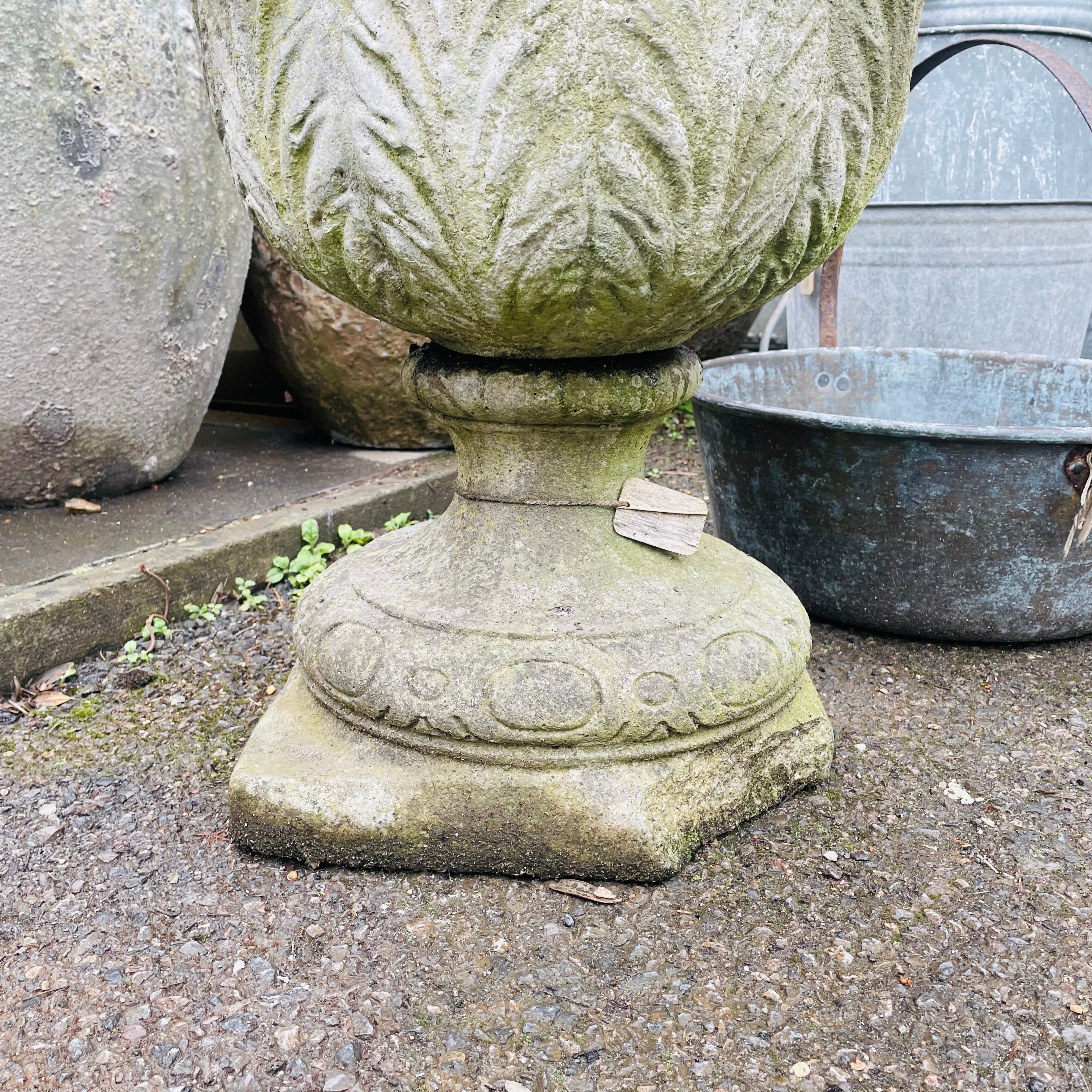 Antique stone garden urn - Image 3