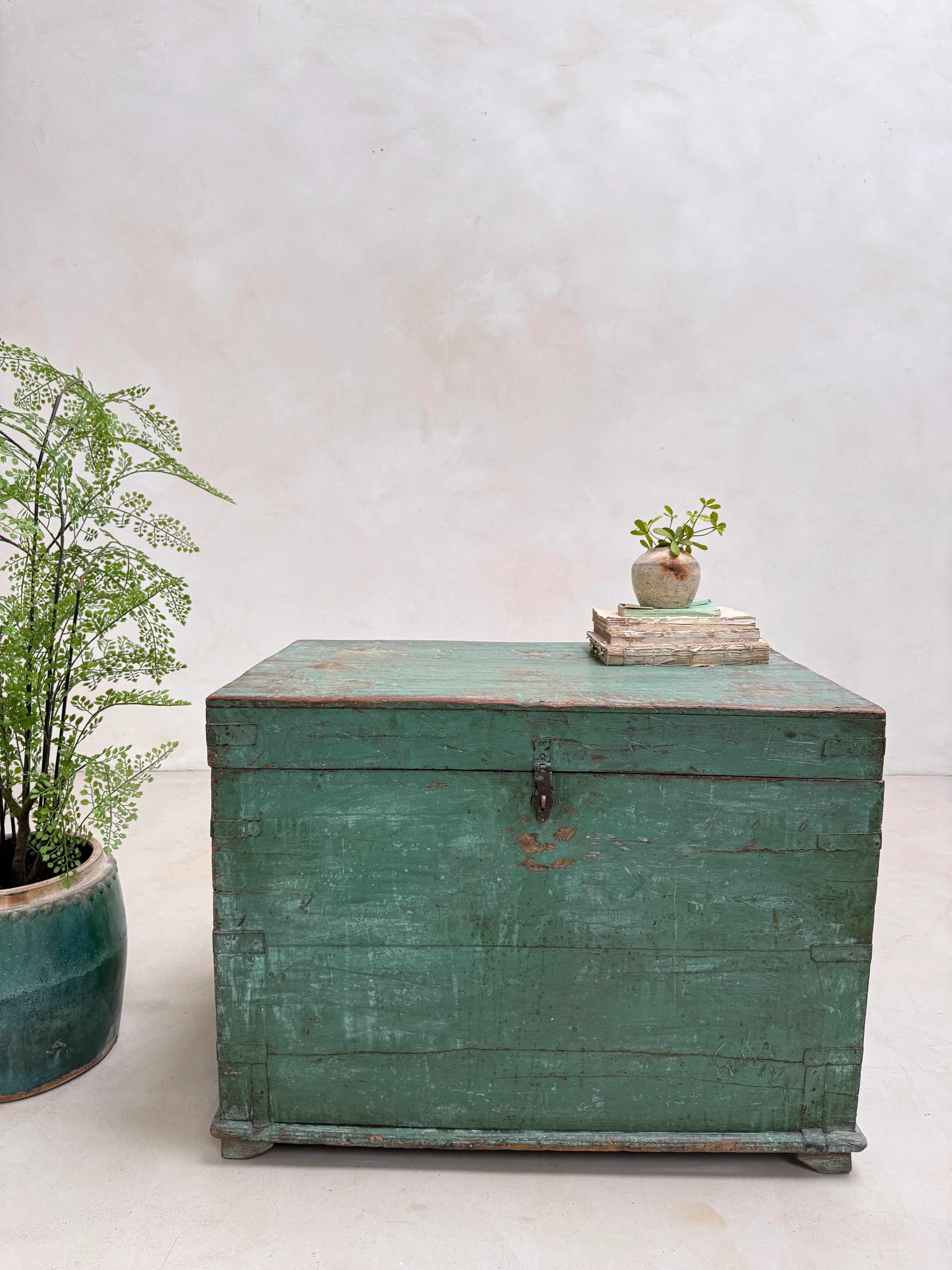 Antique Turquoise Painted Blanket Box | Compton - Image 7