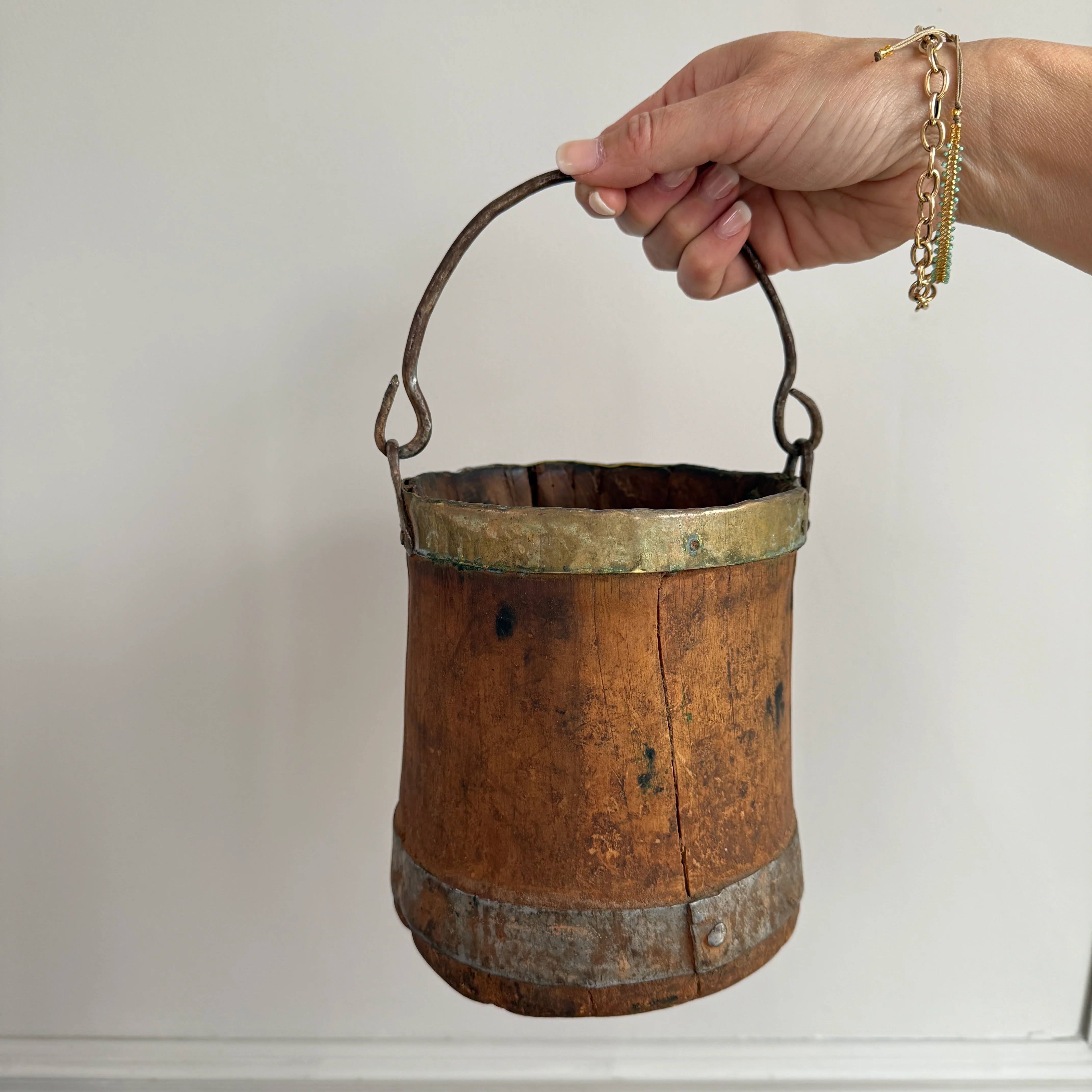 Antique Wood & Brass Grain Measure | Bushel - Image 6