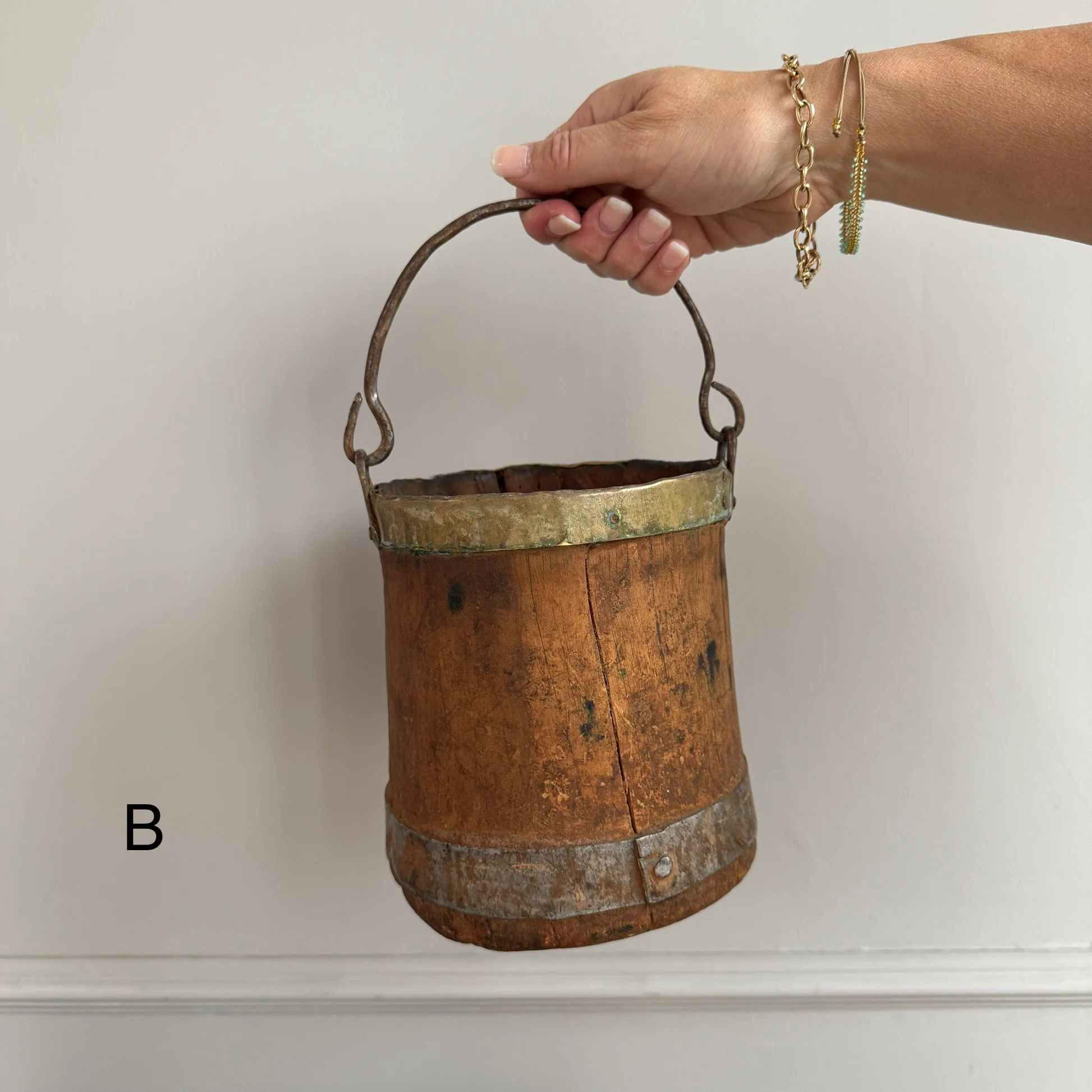 Antique Wood & Brass Grain Measure | Bushel - Image 8