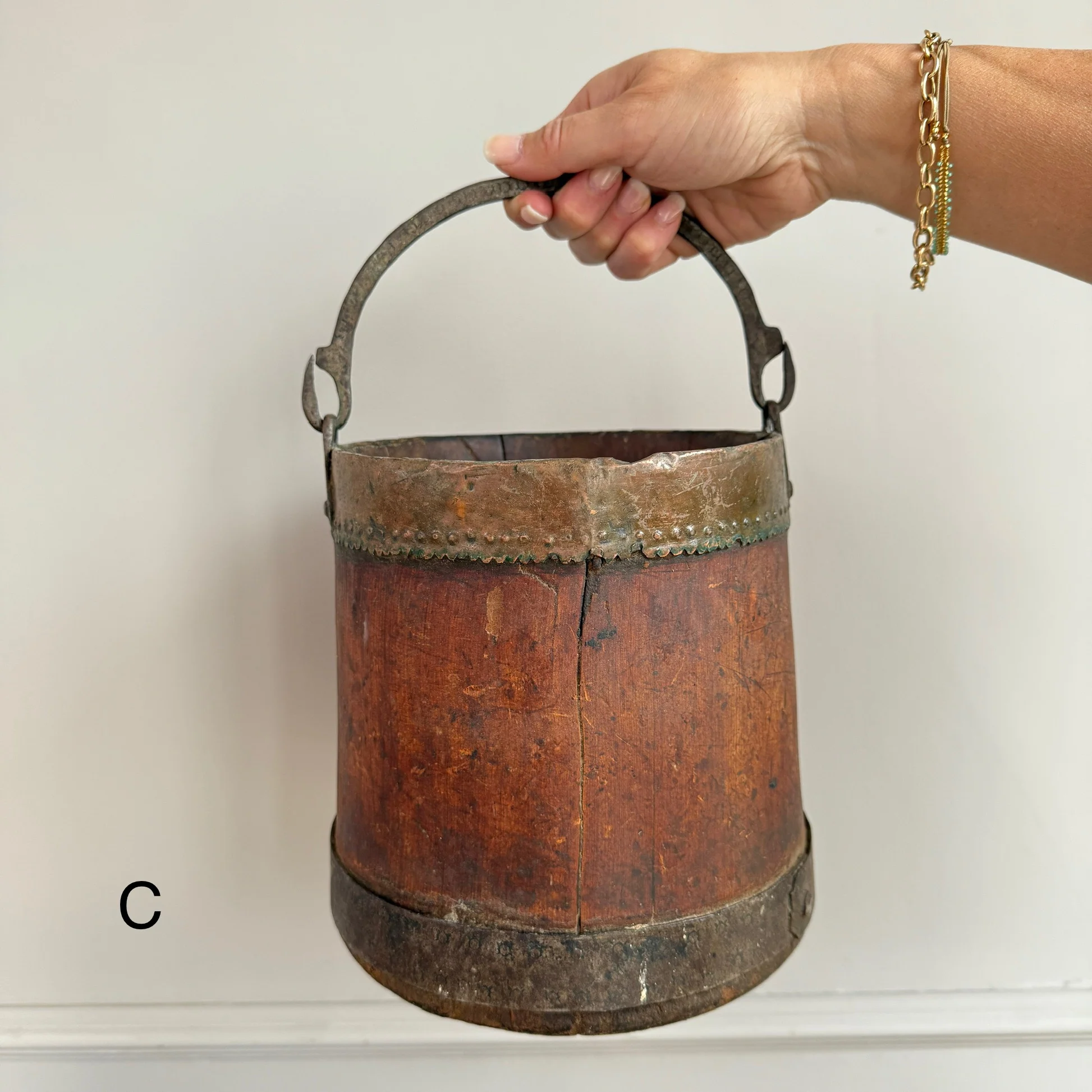 Antique Wood & Brass Grain Measure | Bushel - Image 9