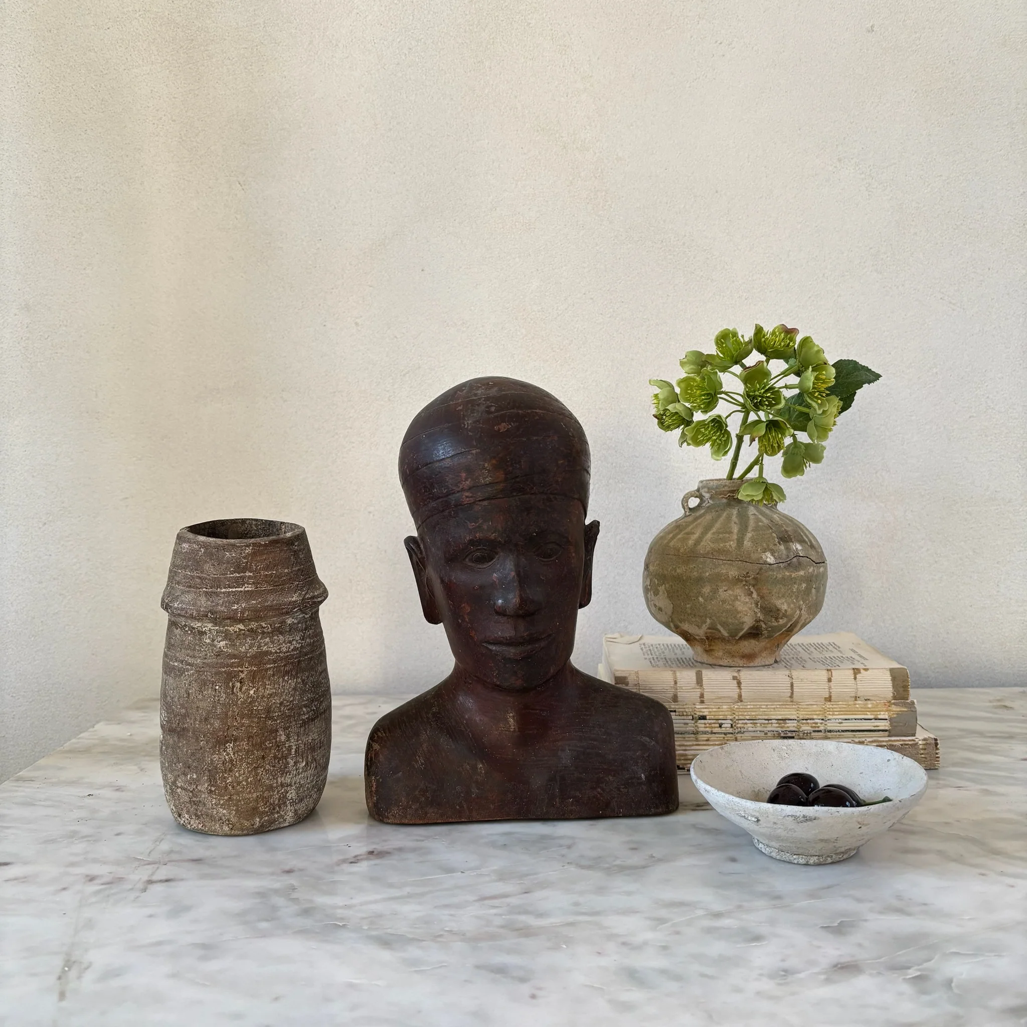 Antique wooden bust of man | Madi - Image 4