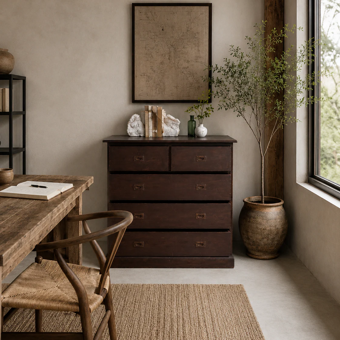 Antique wooden campaign style drawers | Giles - Image 2
