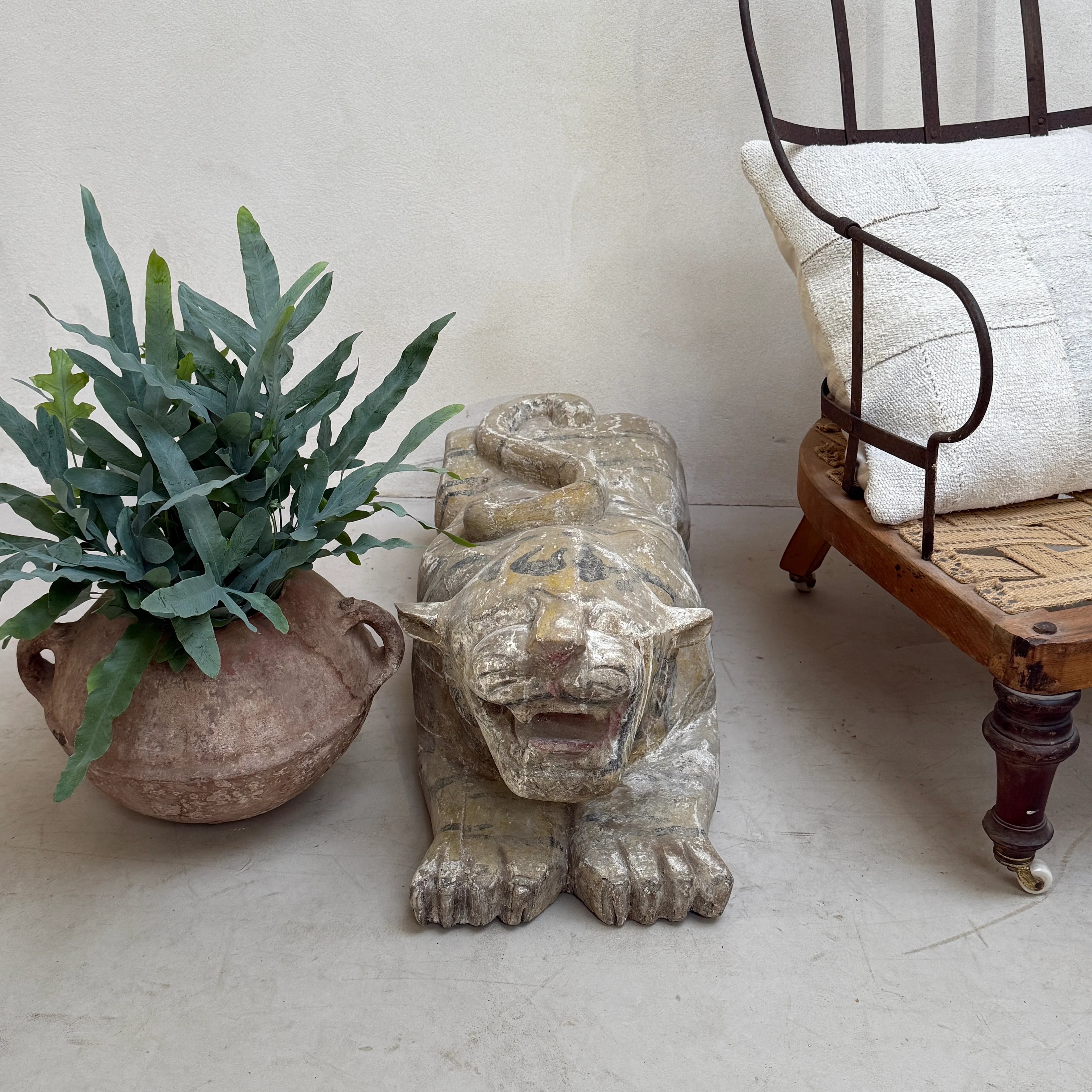 Antique carved wooden Tiger - Image 4