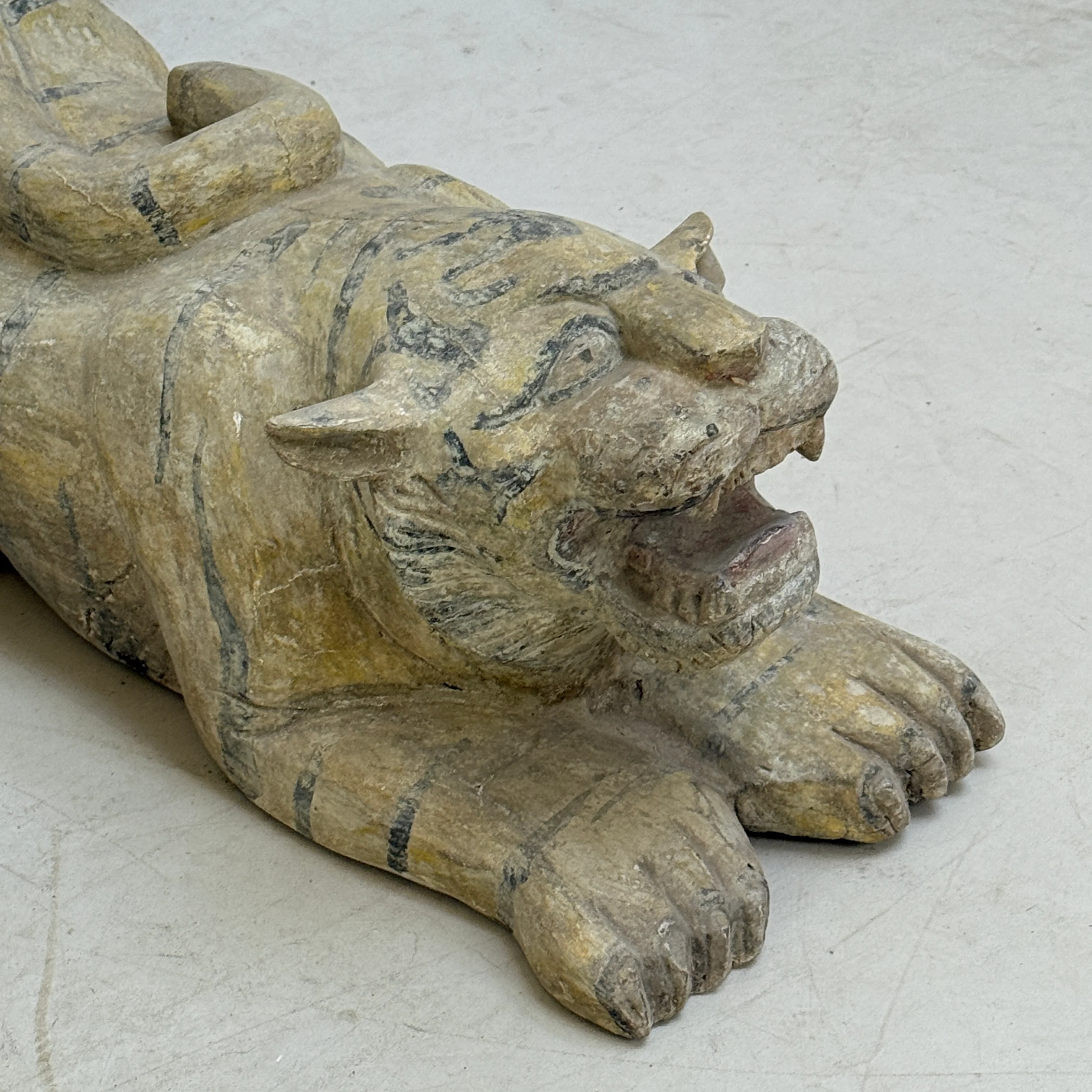 Antique carved wooden Tiger - Image 7