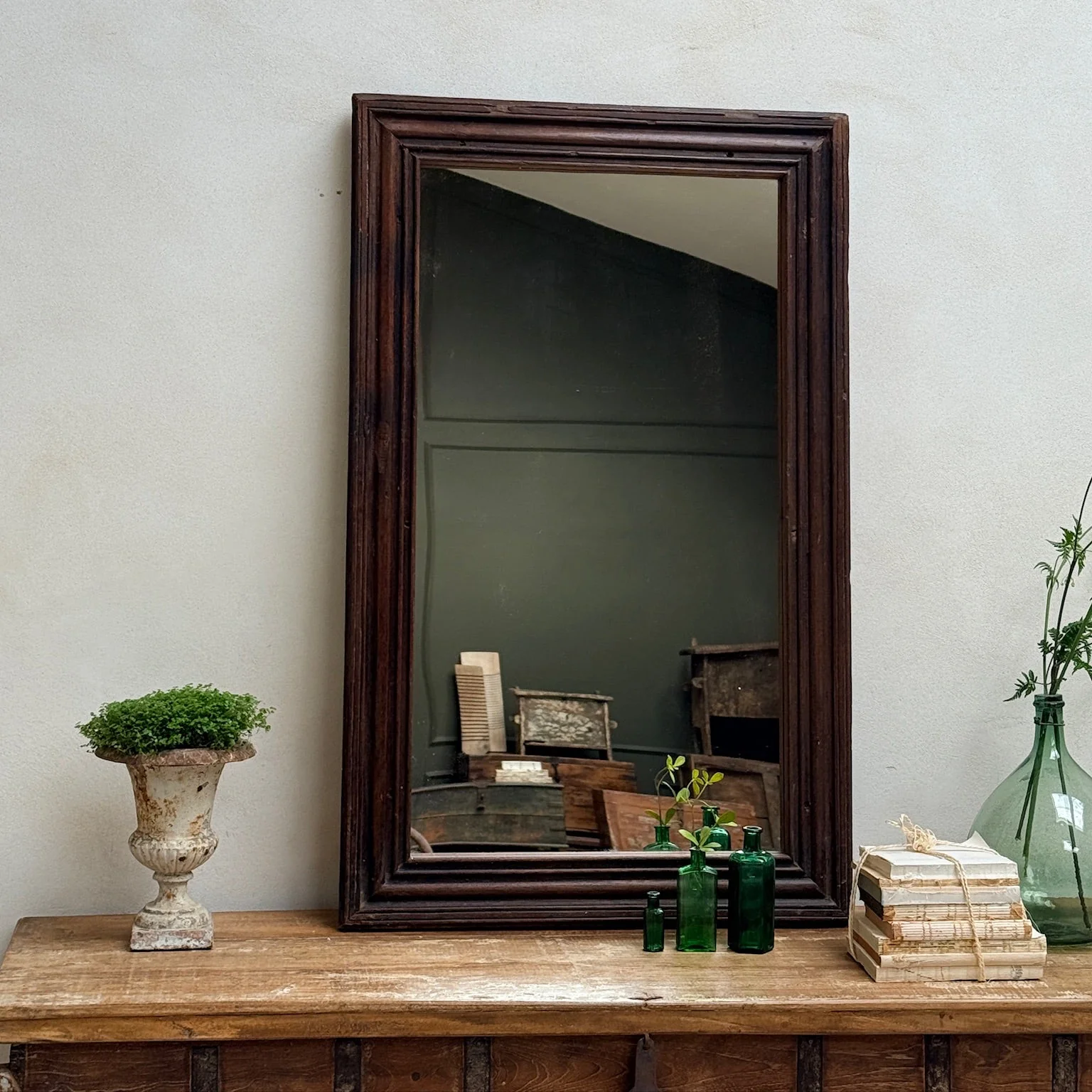 Antique Wooden Mirror with Original Dark Frame | Anki - Image 3