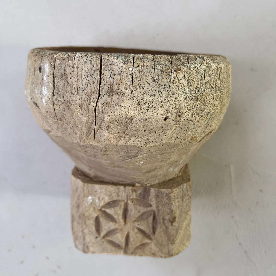 Antique Wooden Nepali Candleholder - Image 3