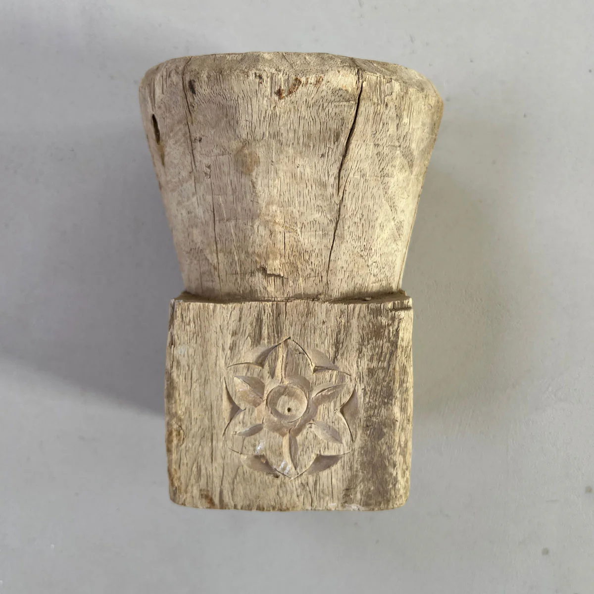 Antique Wooden Nepali Candleholder - Image 4
