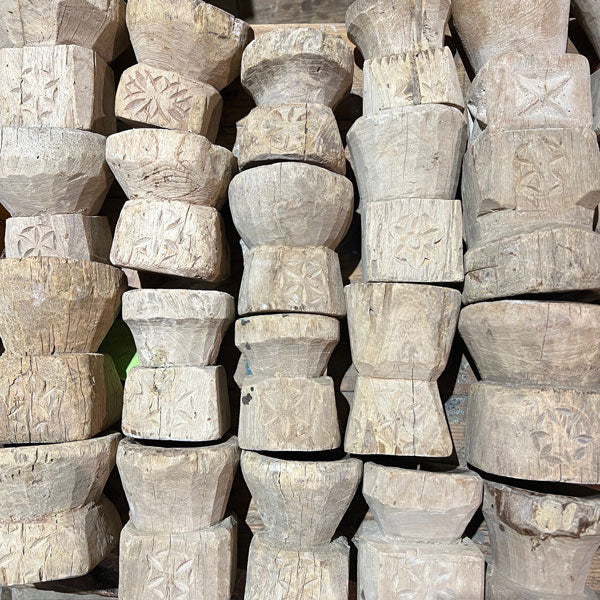 Antique Wooden Nepali Candleholder - Image 8