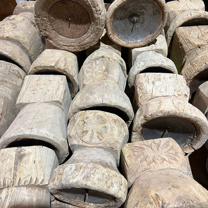 Antique Wooden Nepali Candleholder - Image 9