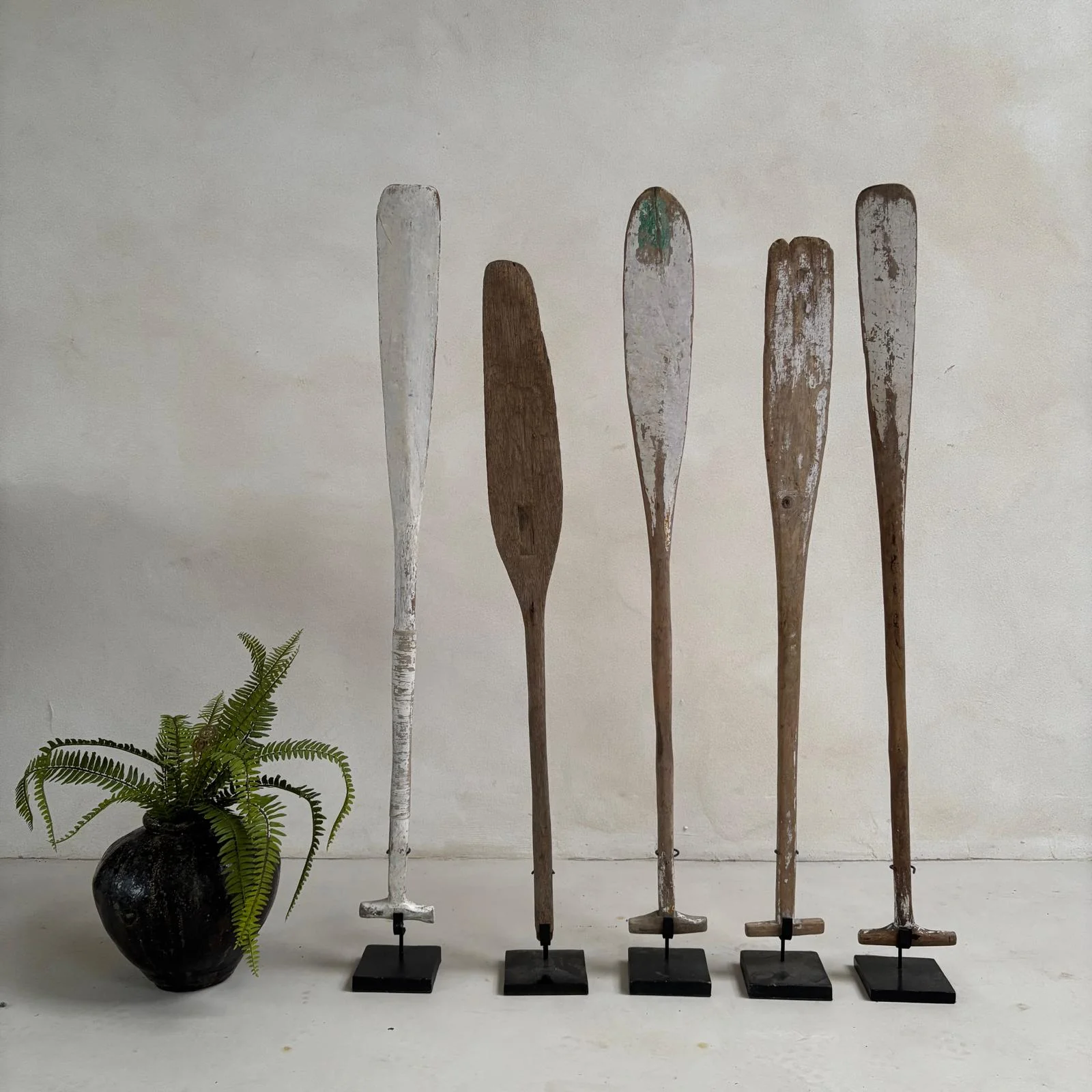 Antique Wooden Oars - Image 4
