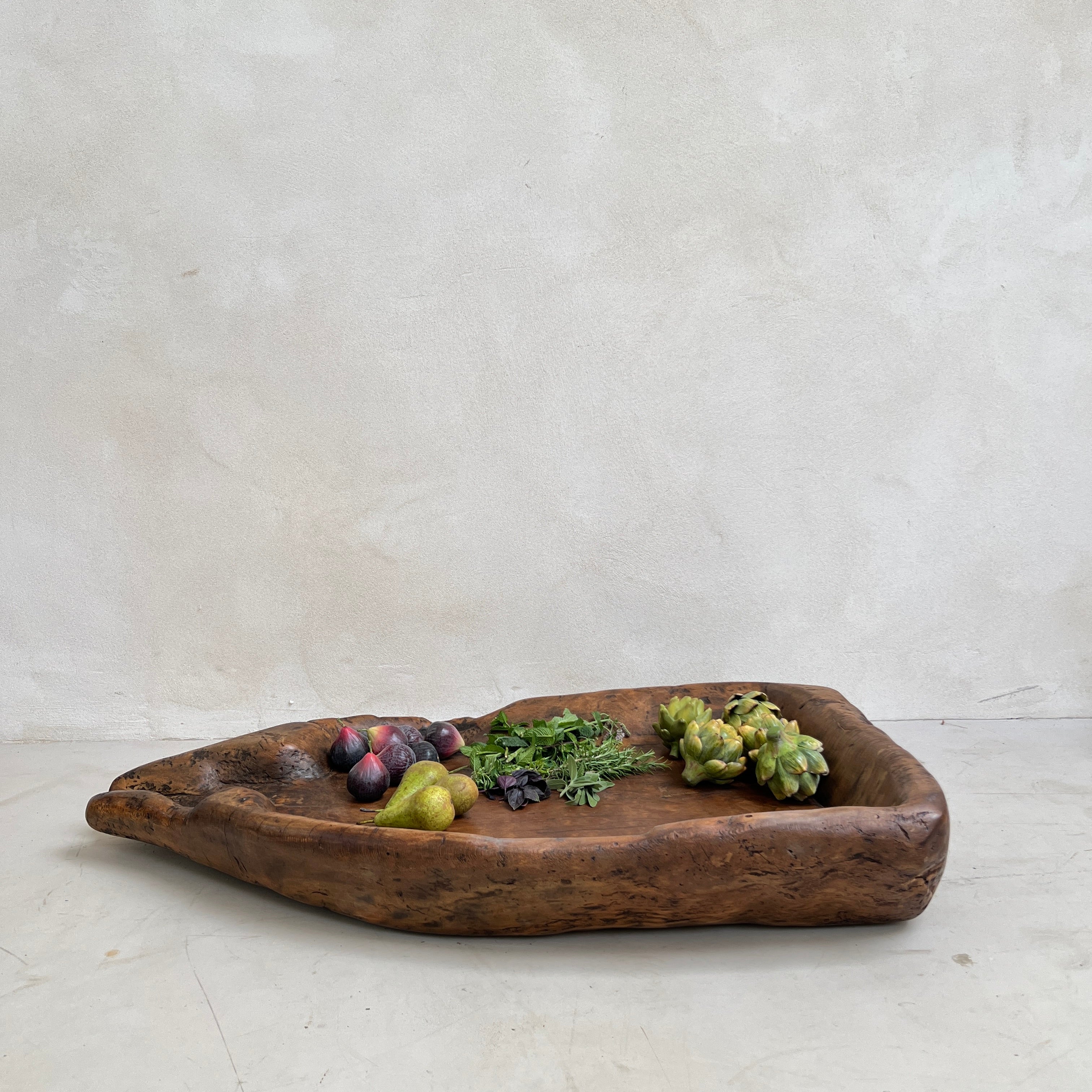 Antique wooden olive press collection bowl - Image 3