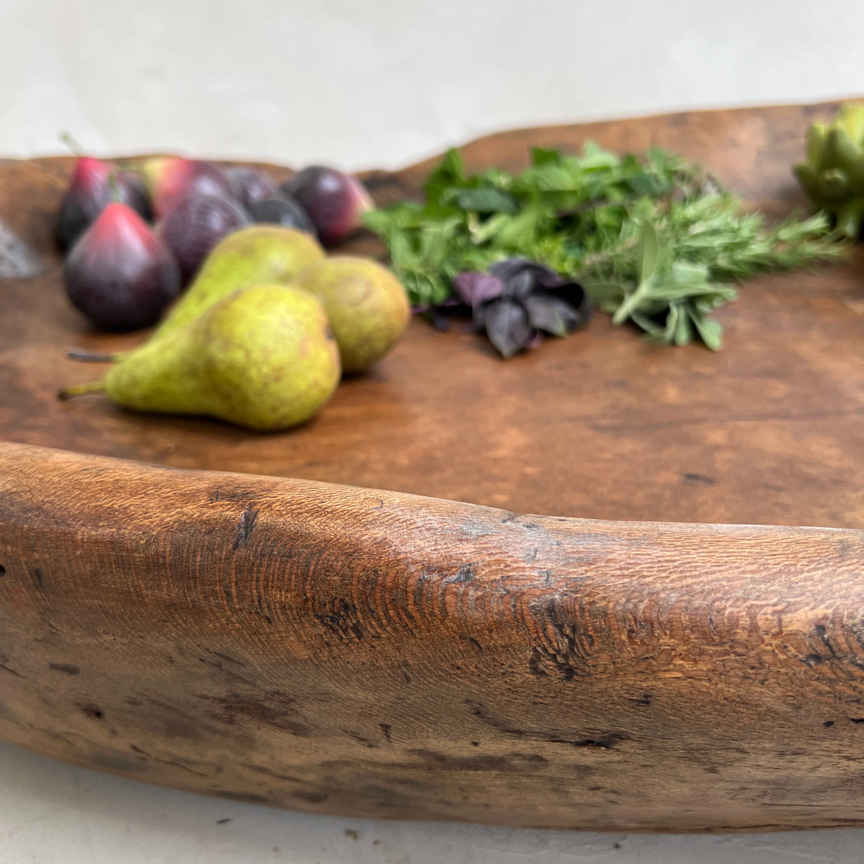 Antique wooden olive press collection bowl - Image 4