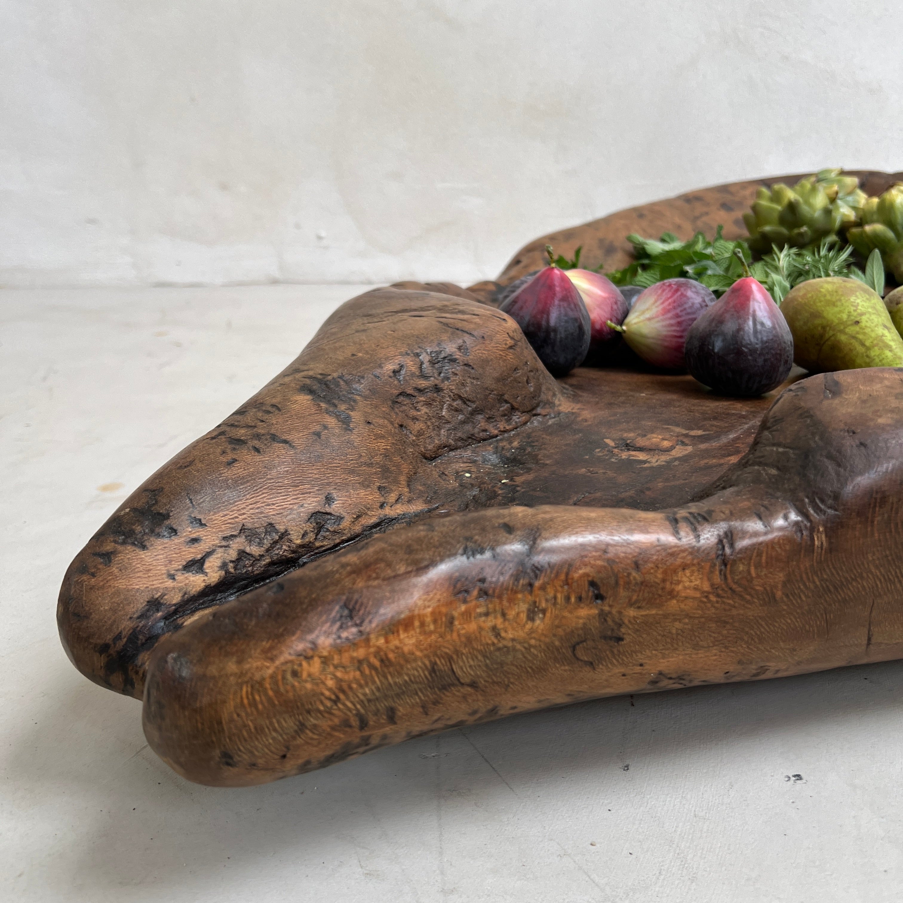 Antique wooden olive press collection bowl - Image 7