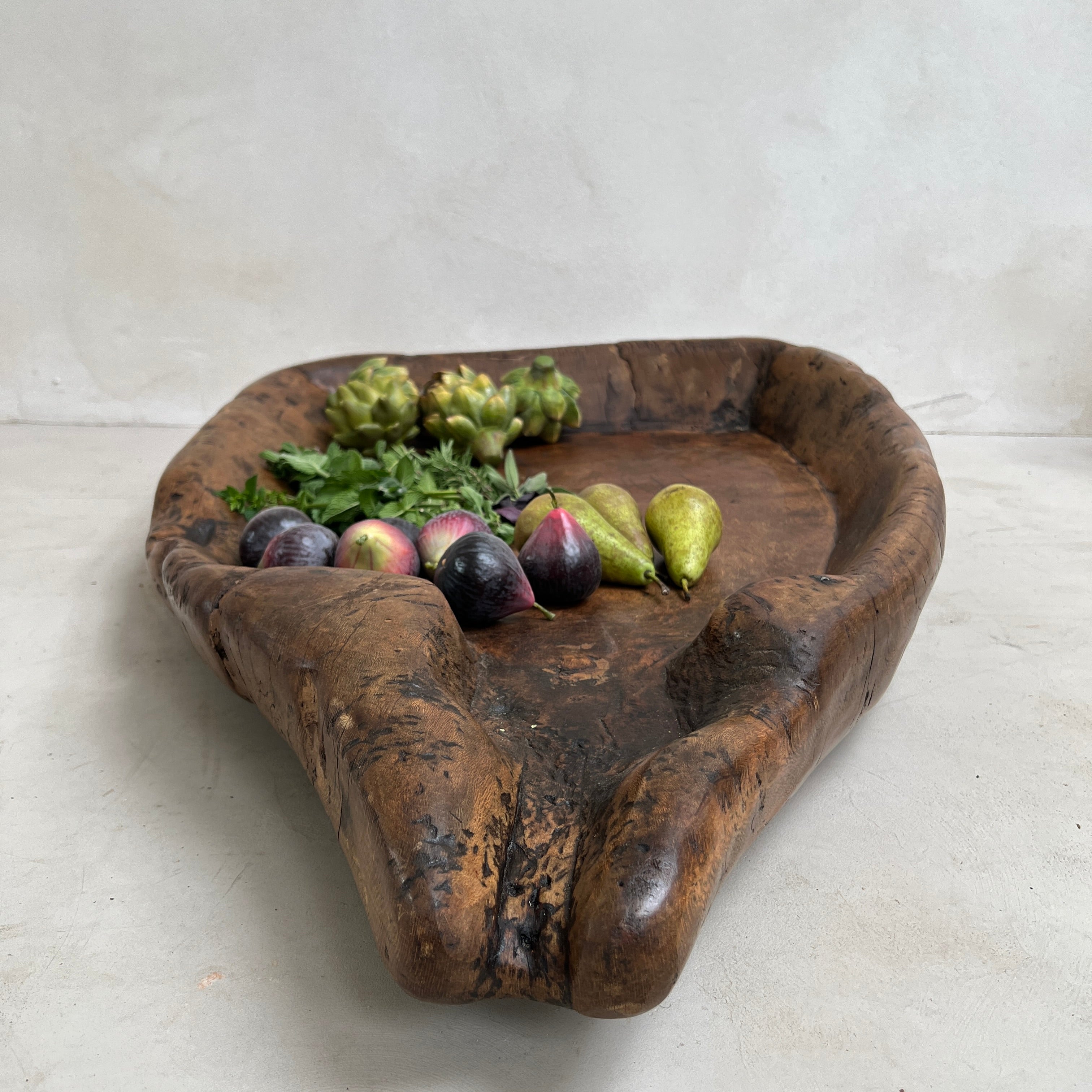 Antique wooden olive press collection bowl - Image 9