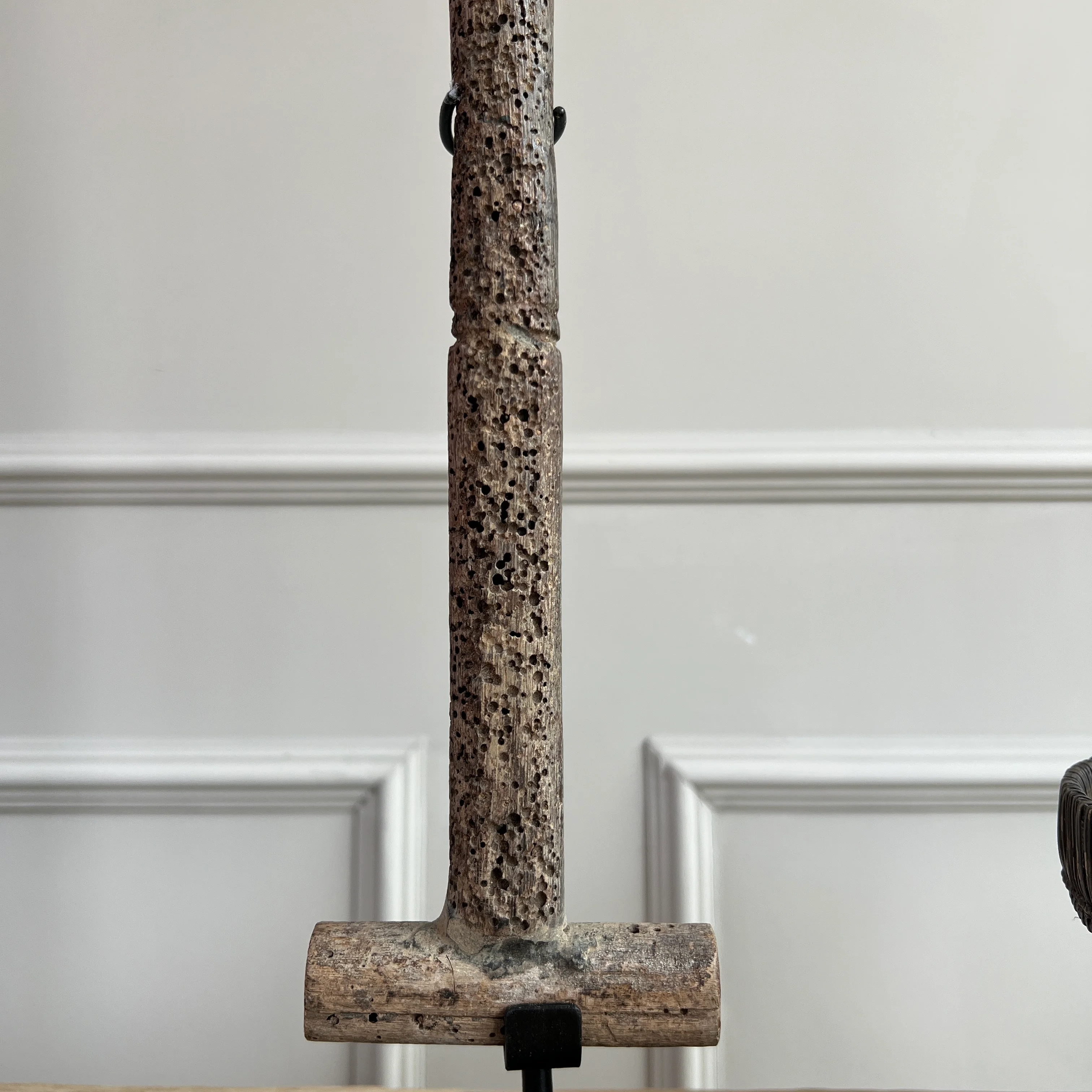 Antique wooden Paddle on Stand - Image 4