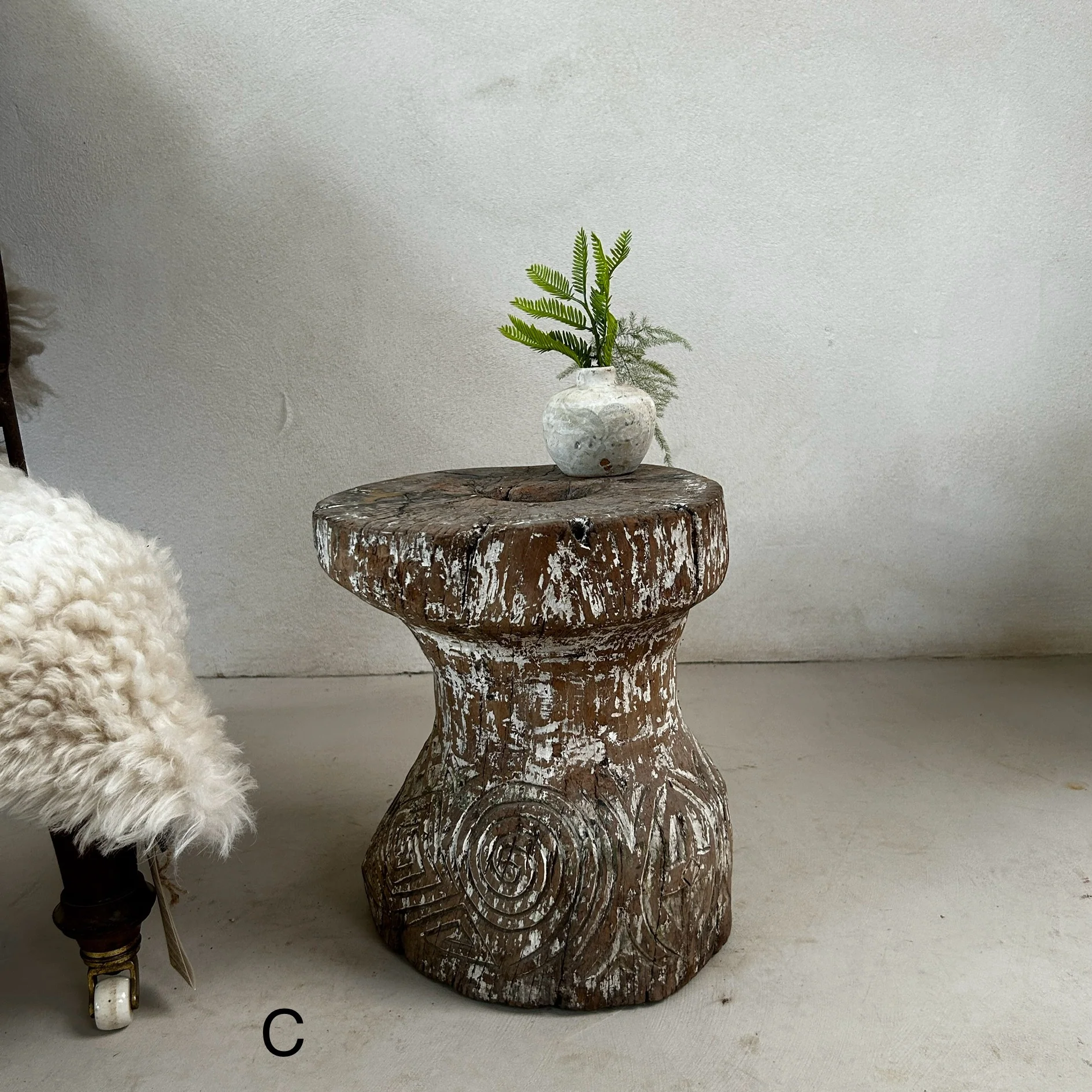 Antique Wooden Side table | Reza - Image 3