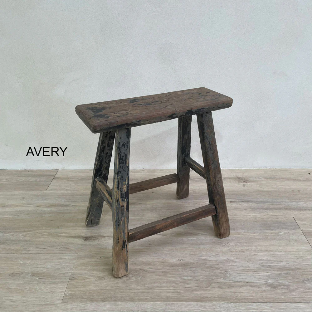 Antique Wooden Small Utility Bench - Image 2