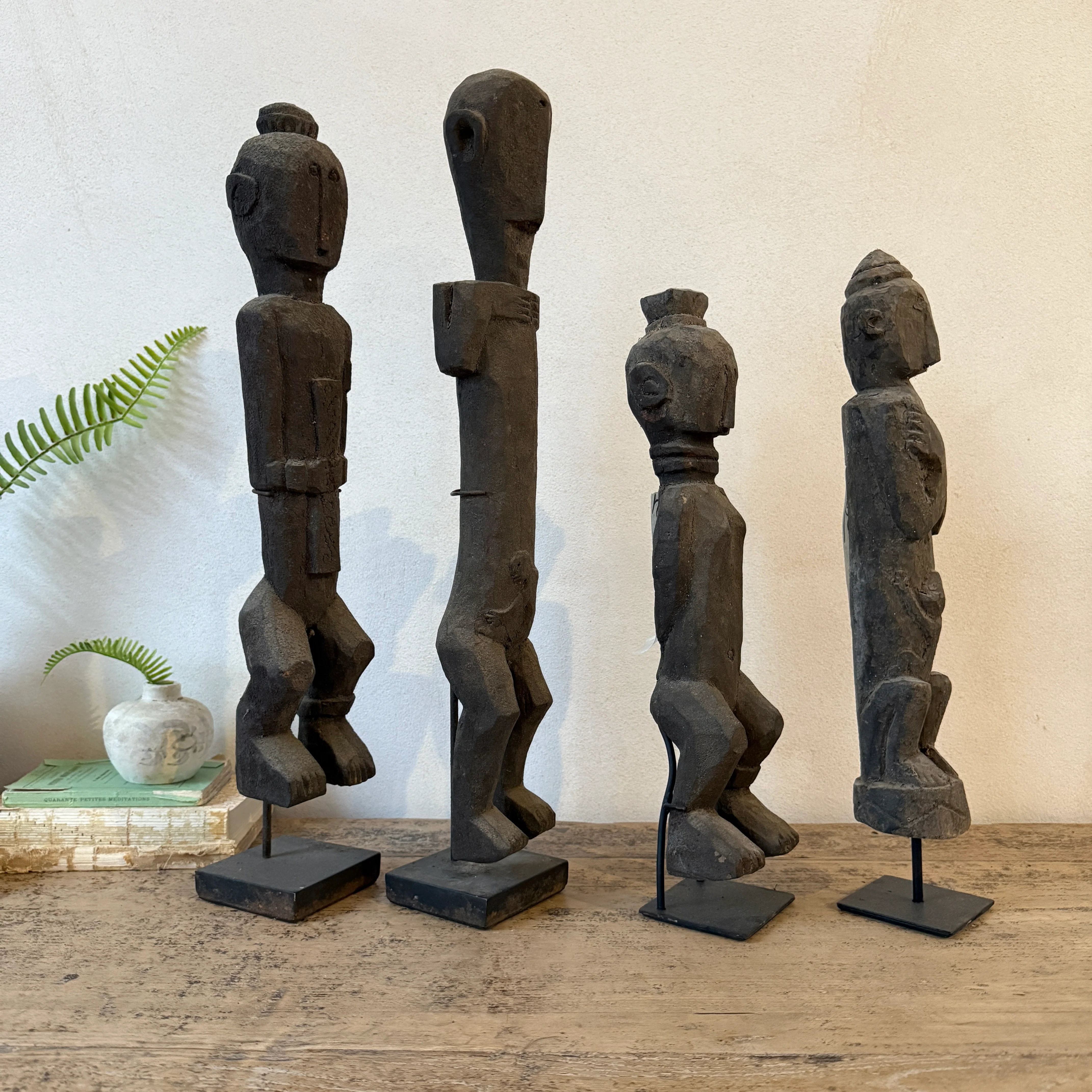 Antique wooden statues on stand | Jaya - Image 2