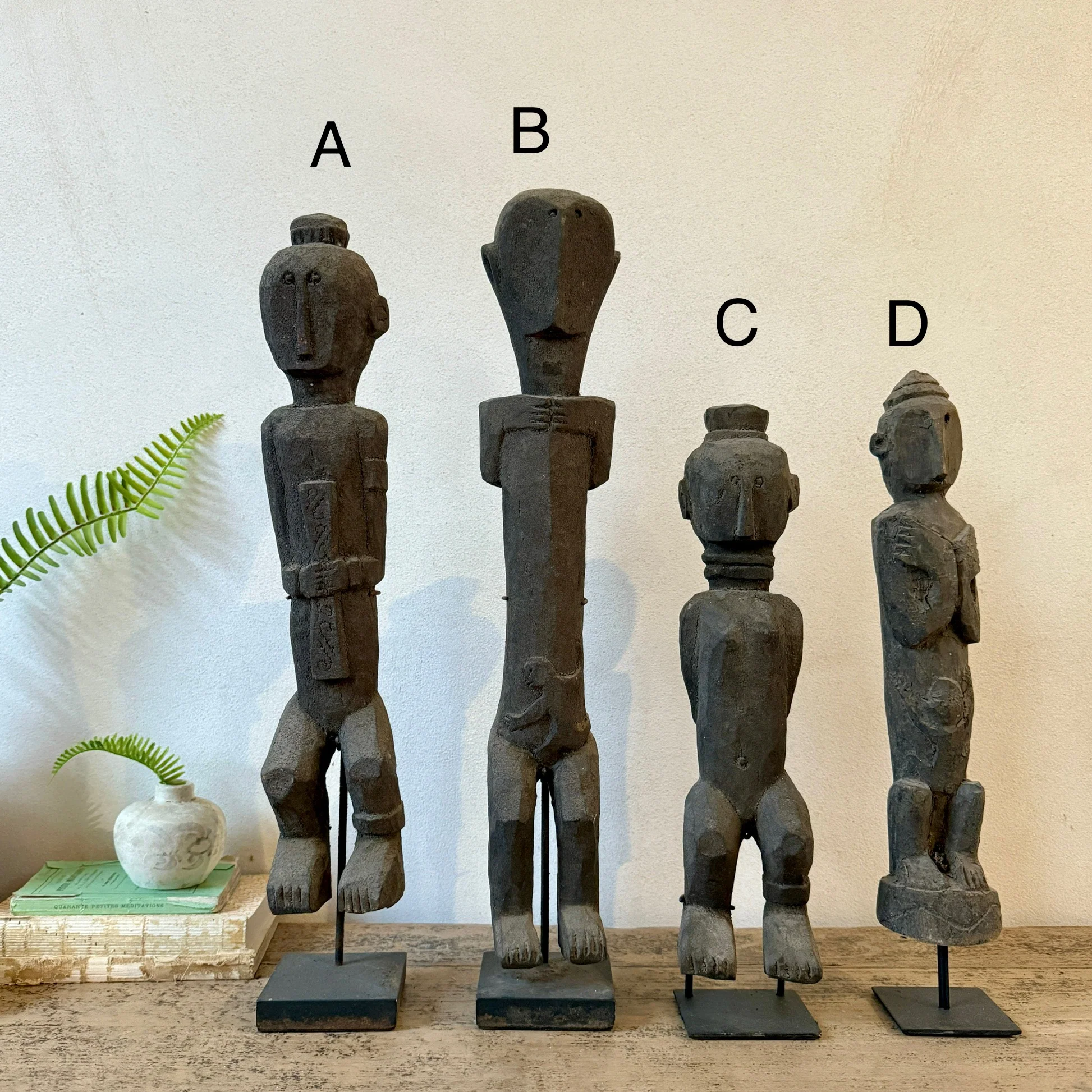 Antique wooden statues on stand | Jaya - Image 3