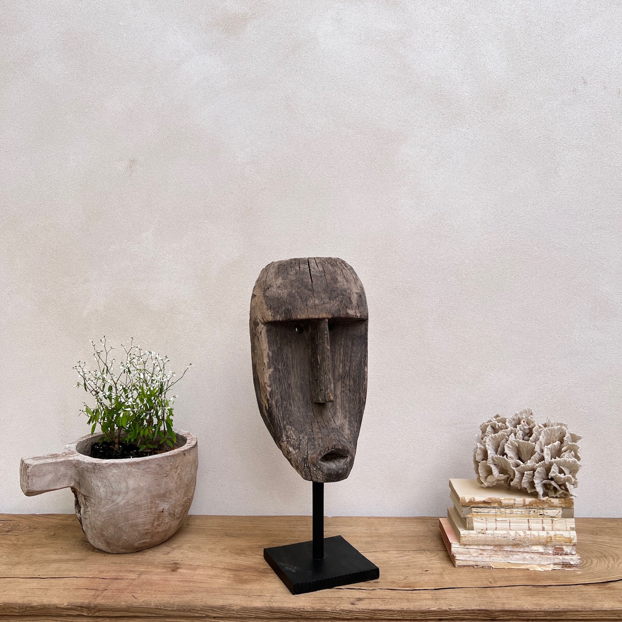 Antique Wooden Tribal Mask - Image 5