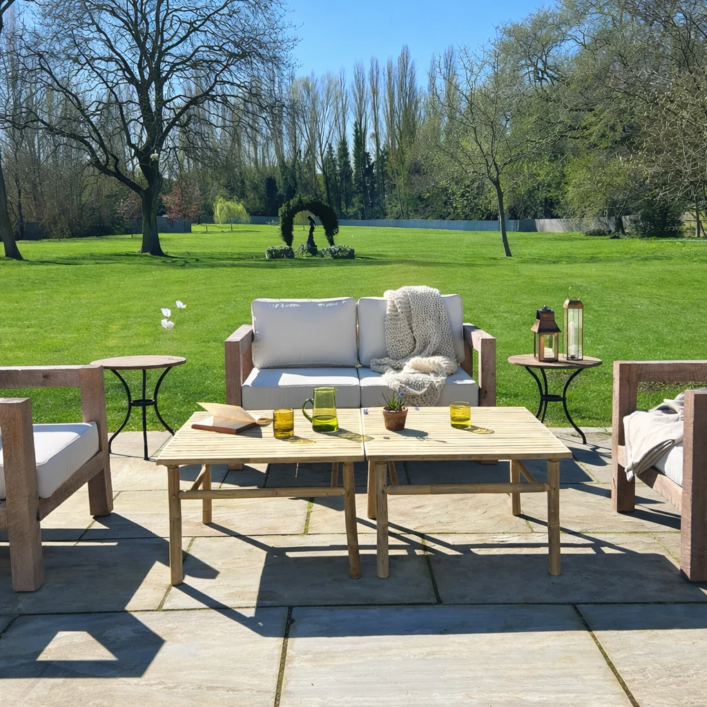 Bamboo Square Garden Coffee Table - Image 3