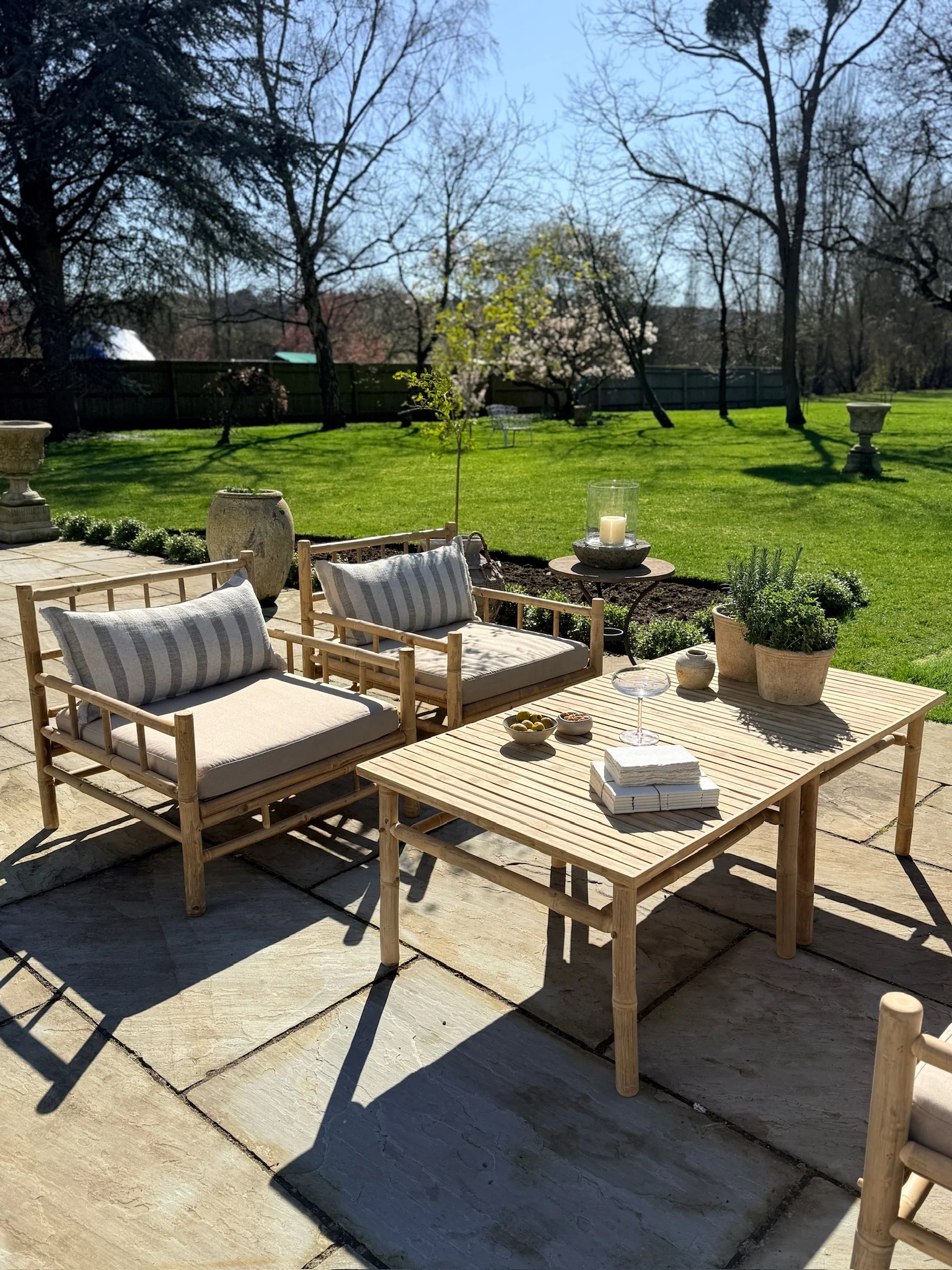 Bamboo Square Garden Coffee Table - Image 4
