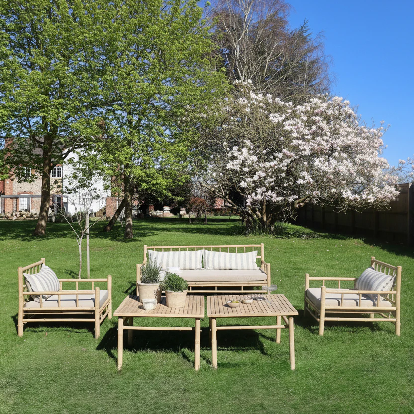 Bamboo Outdoor Garden Seating Set - Image 5