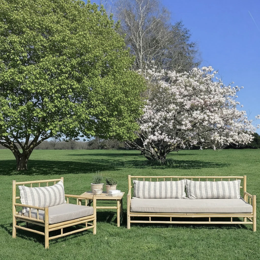 Bamboo Outdoor Garden Seating Set - Image 6