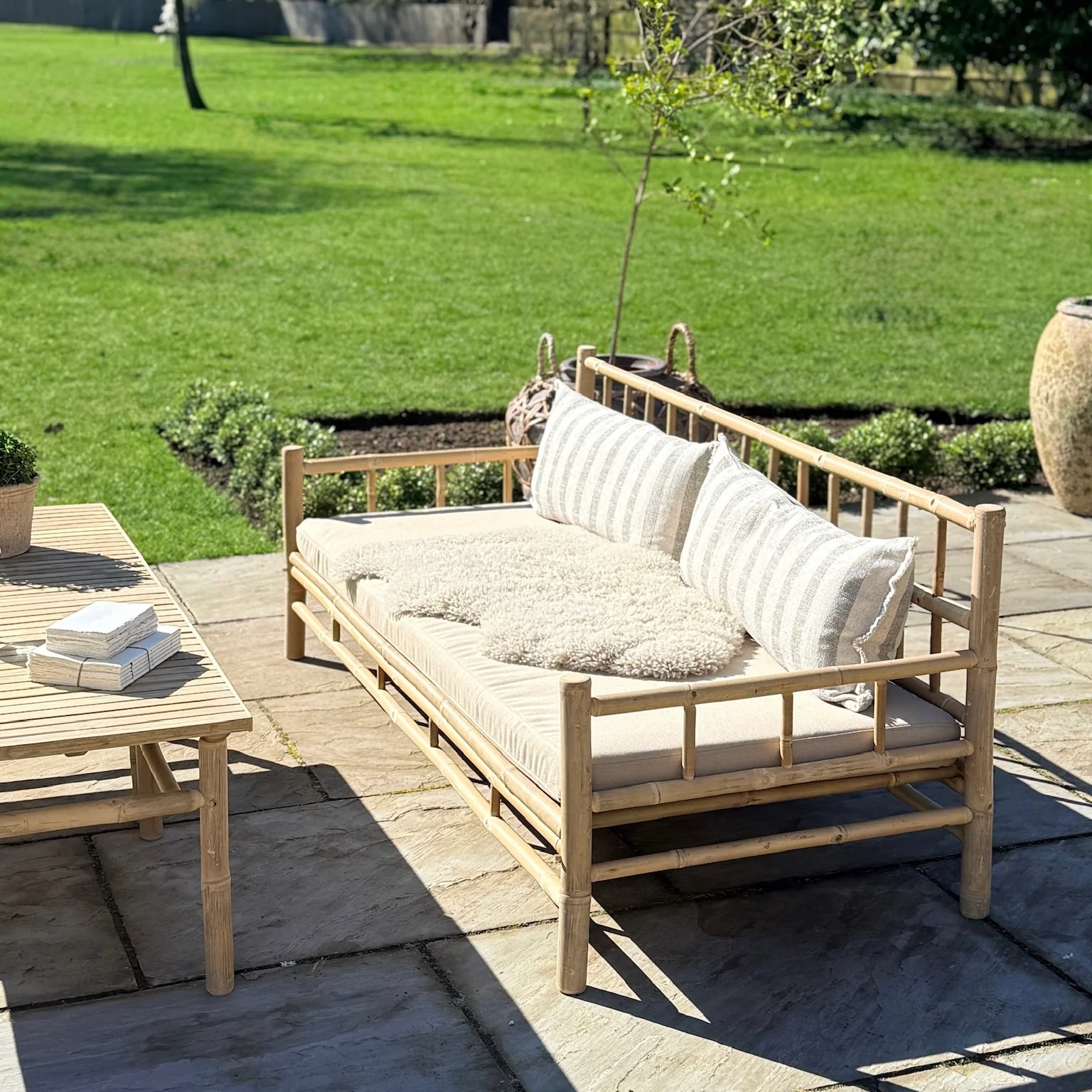 Bamboo Outdoor Garden Seating Set - Image 8