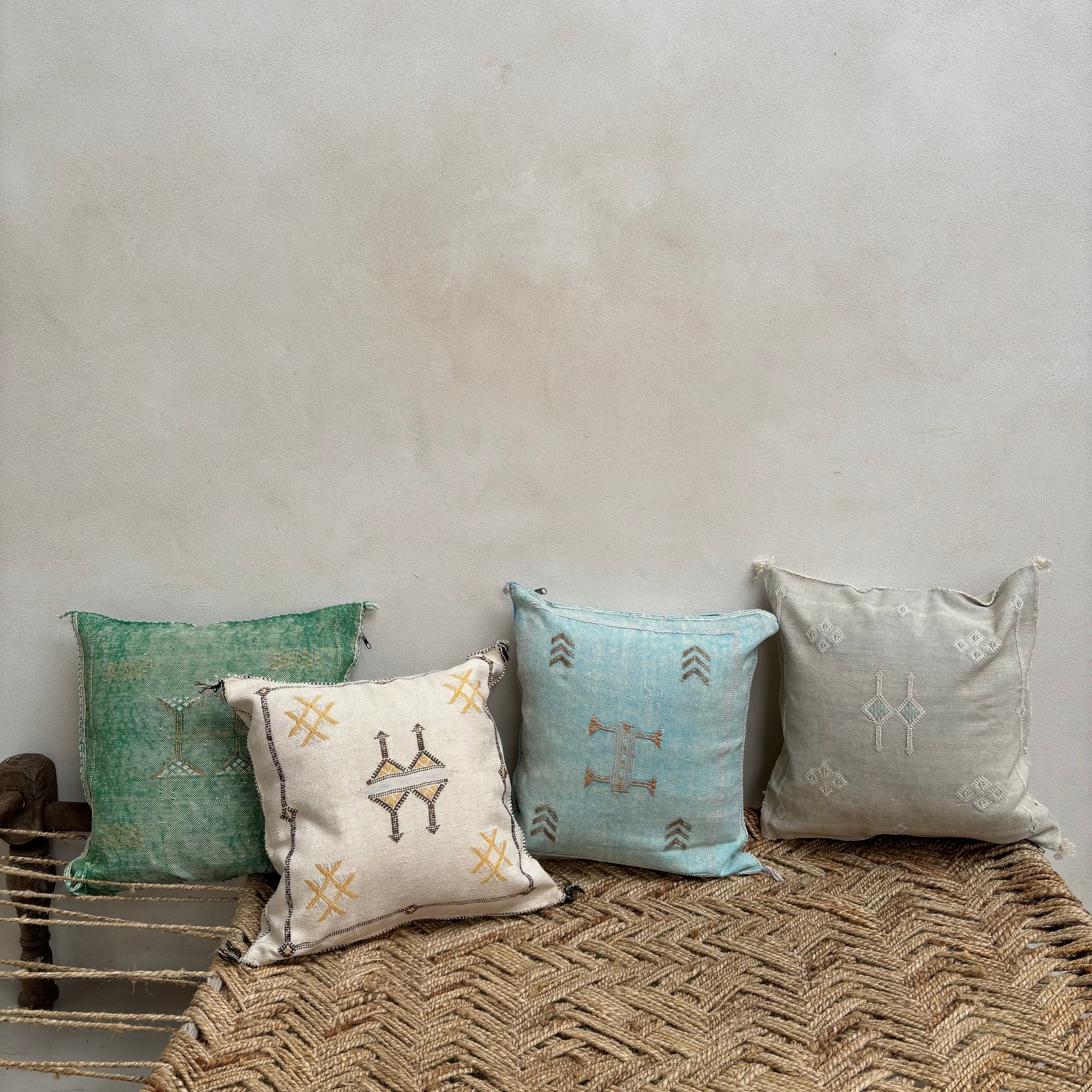 Moroccan Cactus Silk Cushion - Image 2