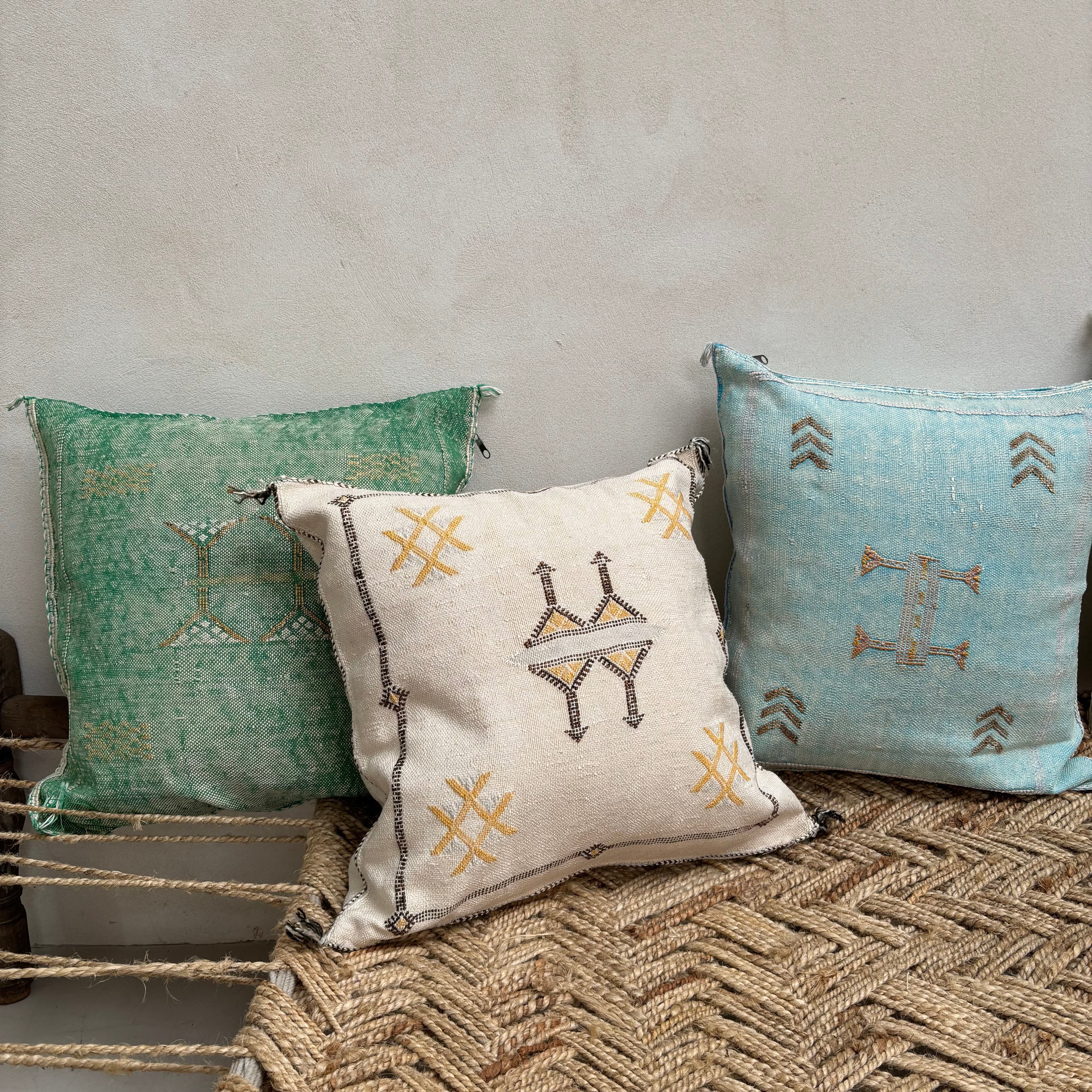 Moroccan Cactus Silk Cushion - Image 3
