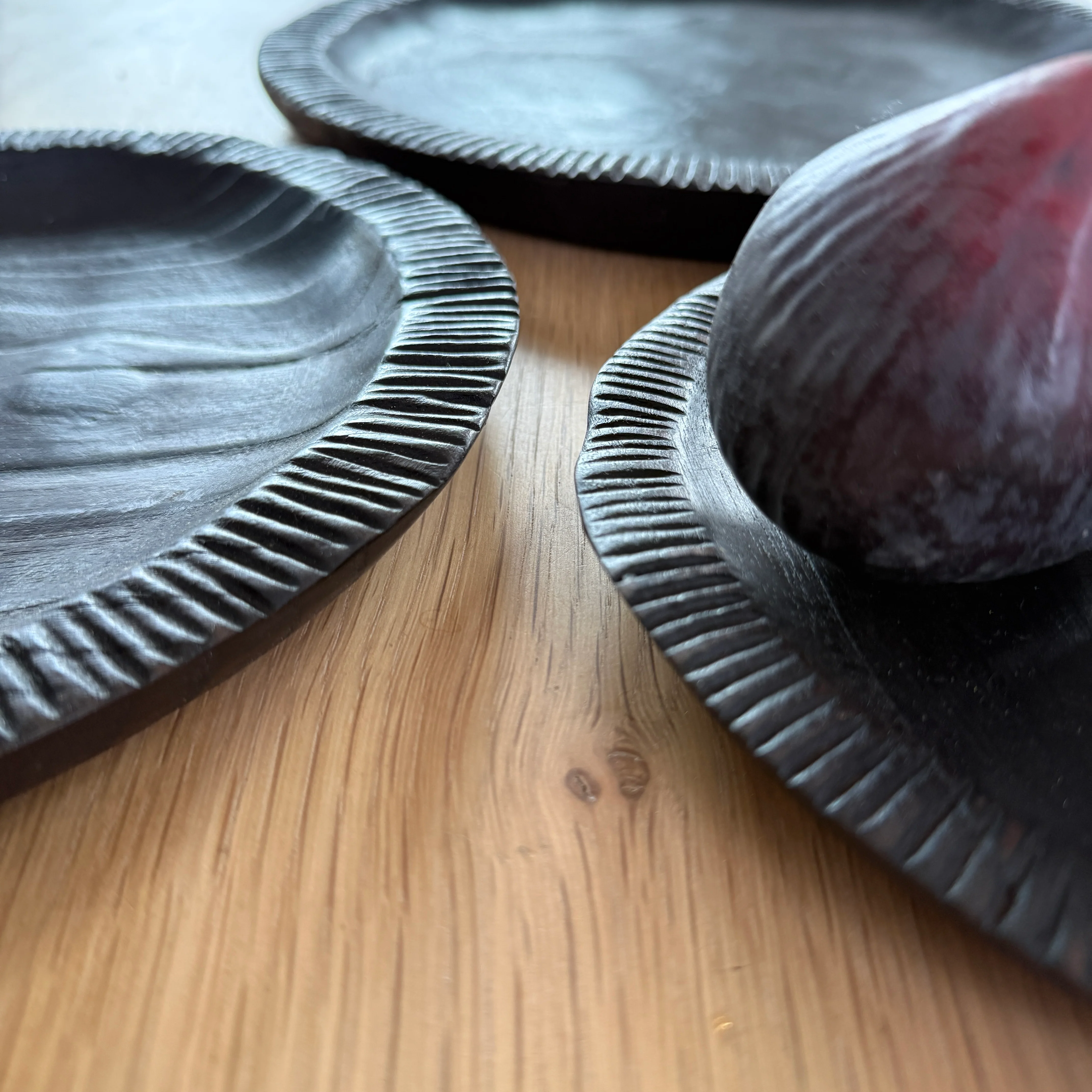 Black Carved Teak Plate - Image 4